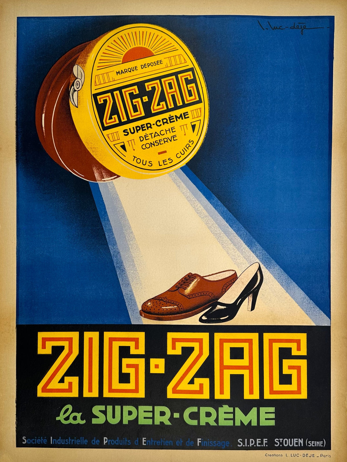 Zig-Zag, Super Crème - Authentic Vintage Poster