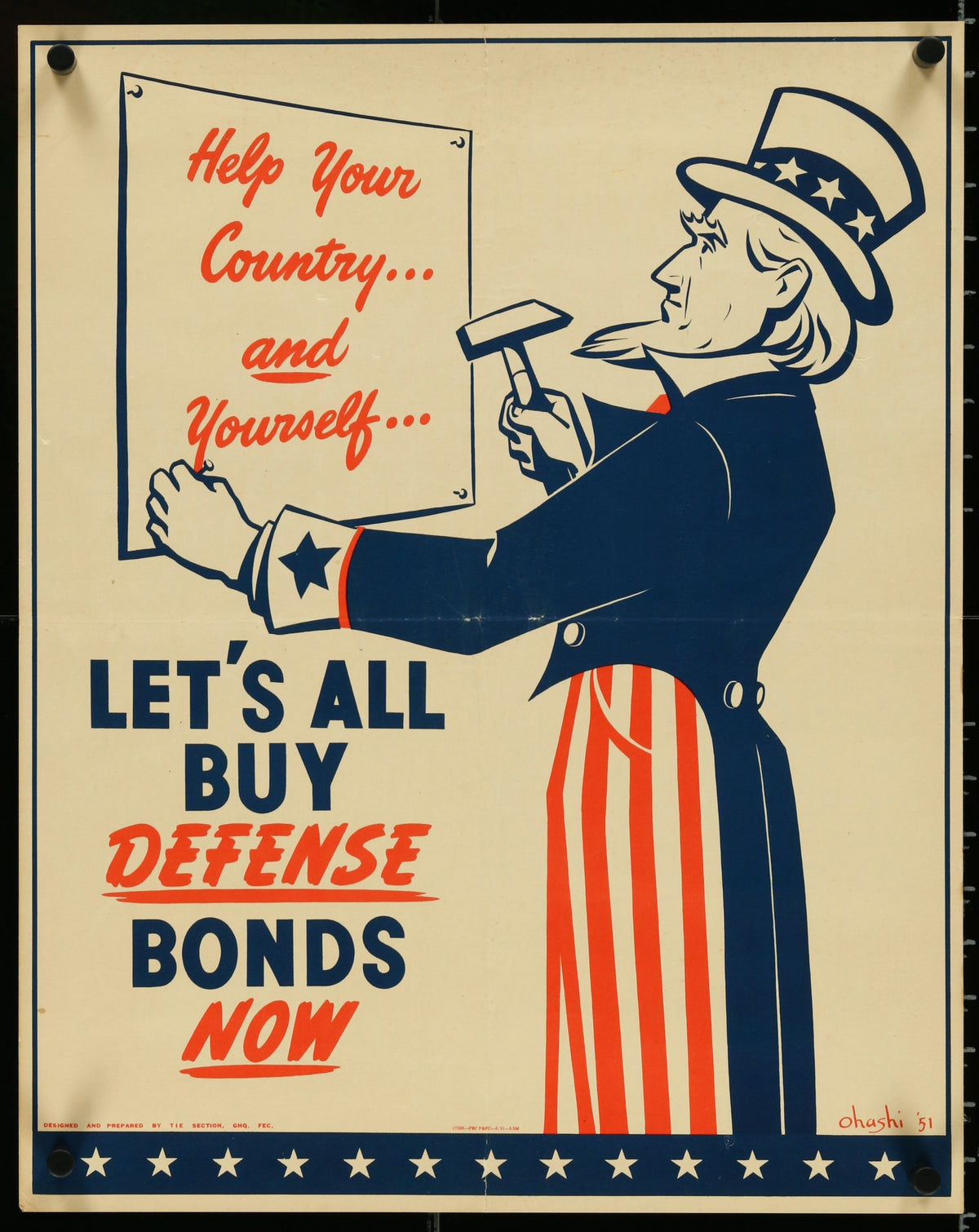 Let&#39;s All Buy Defense Bonds - Authentic Vintage Poster