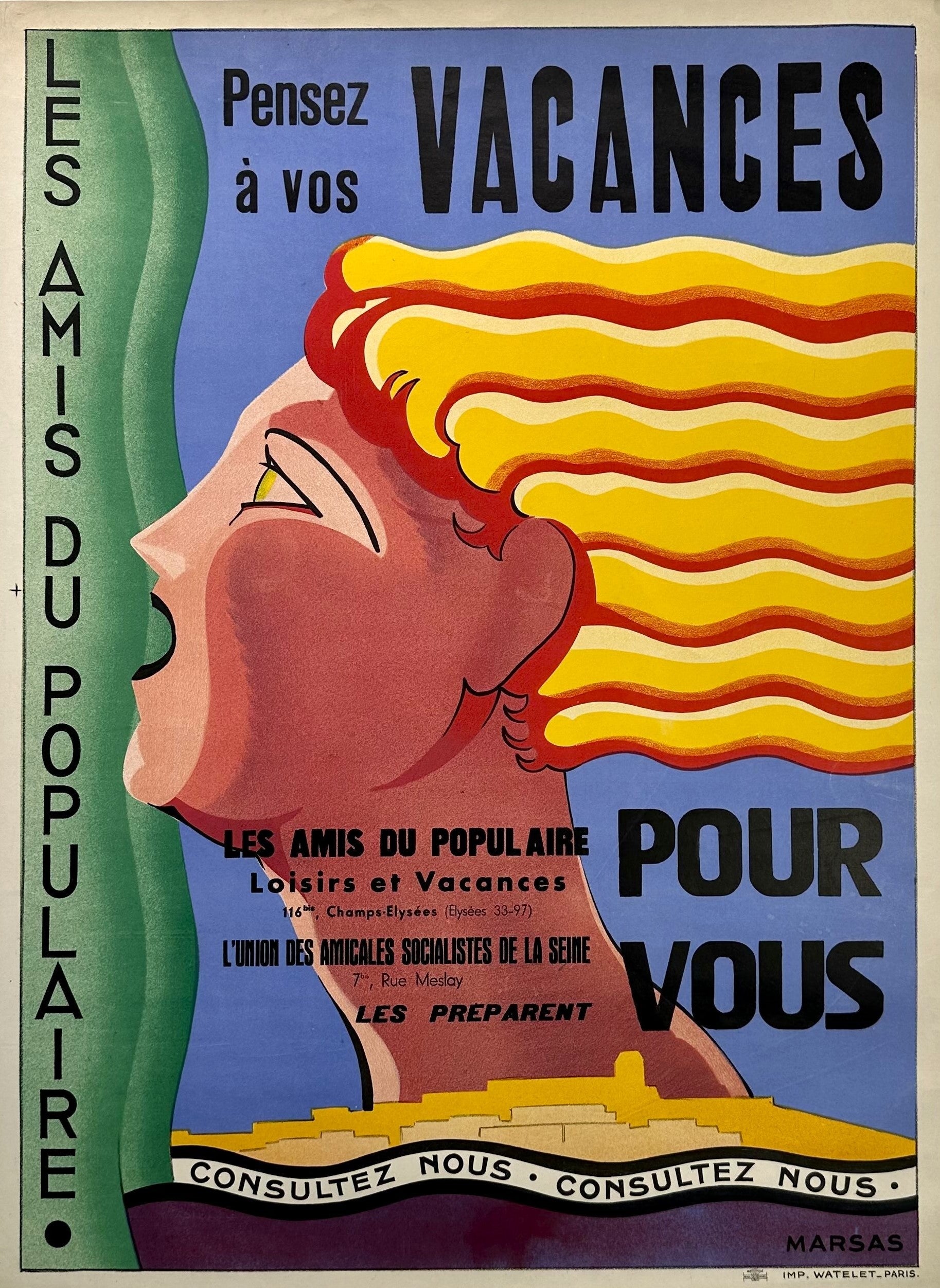 Vacances Pour Vous - Authentic Vintage Poster