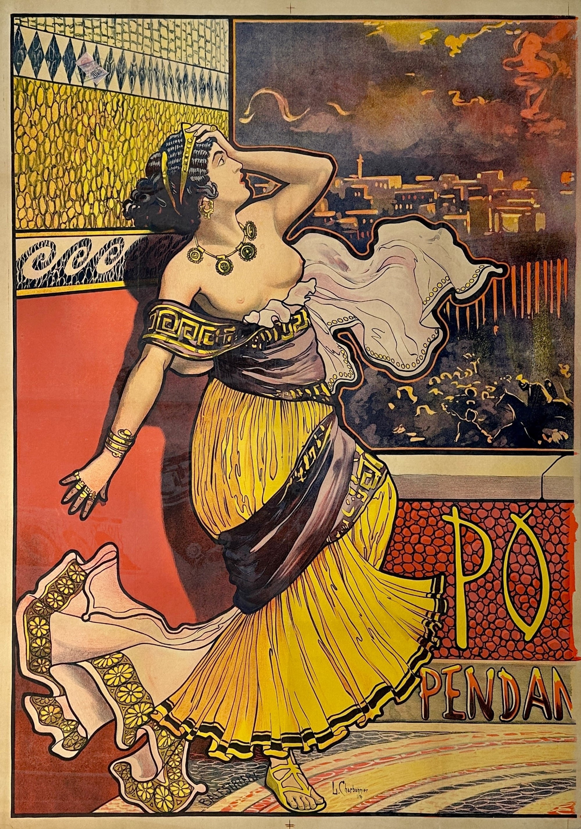 Pompeii by Charbonnier - Authentic Vintage Poster