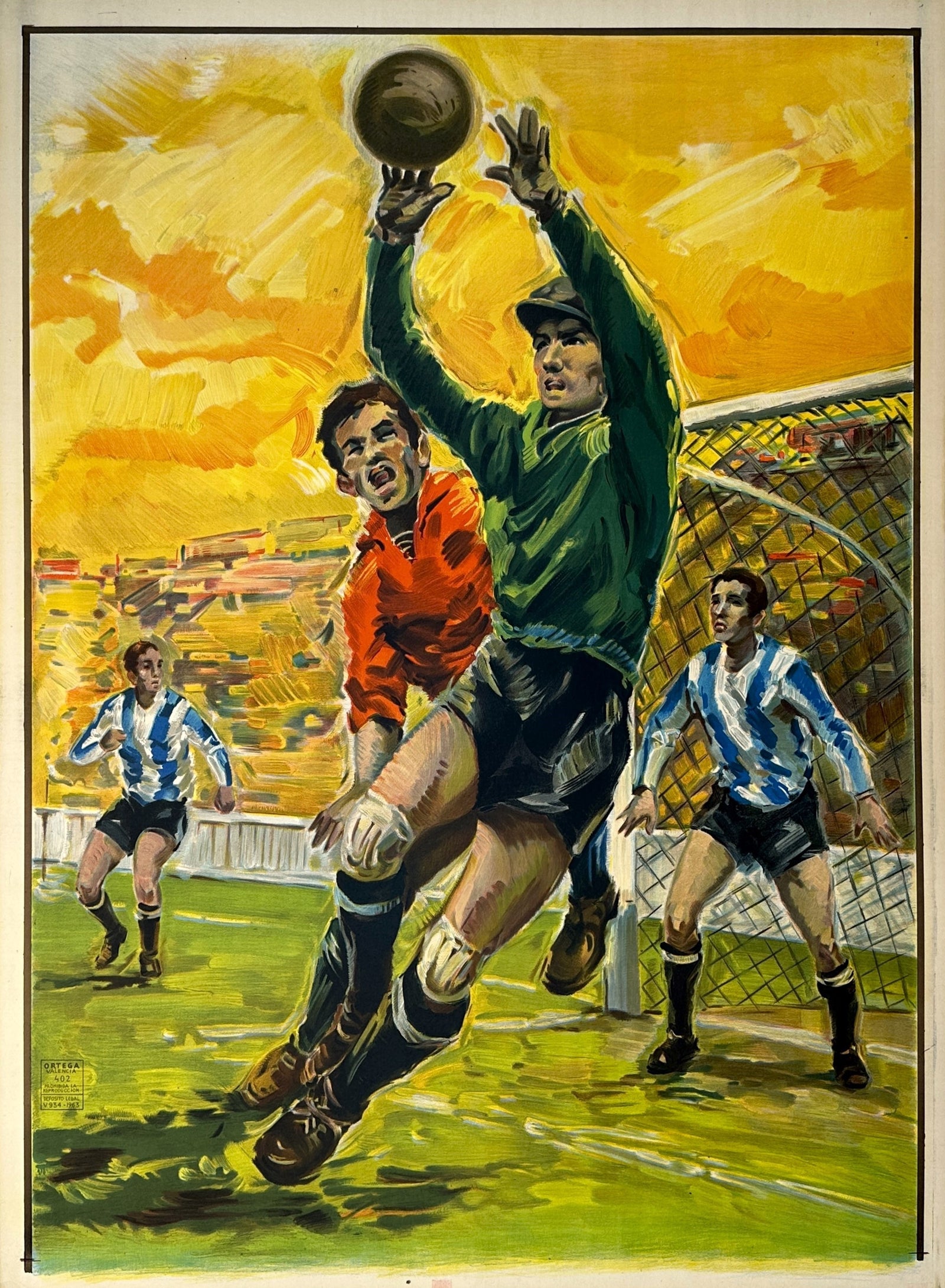 Goalkeeper- Spain vs. Argentina - Authentic Vintage Poster