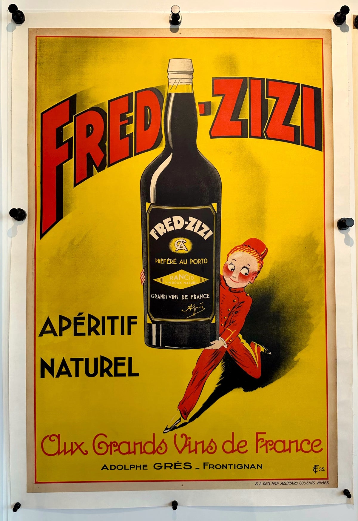 Fred Zizi- Apéritif Naturel - Authentic Vintage Poster