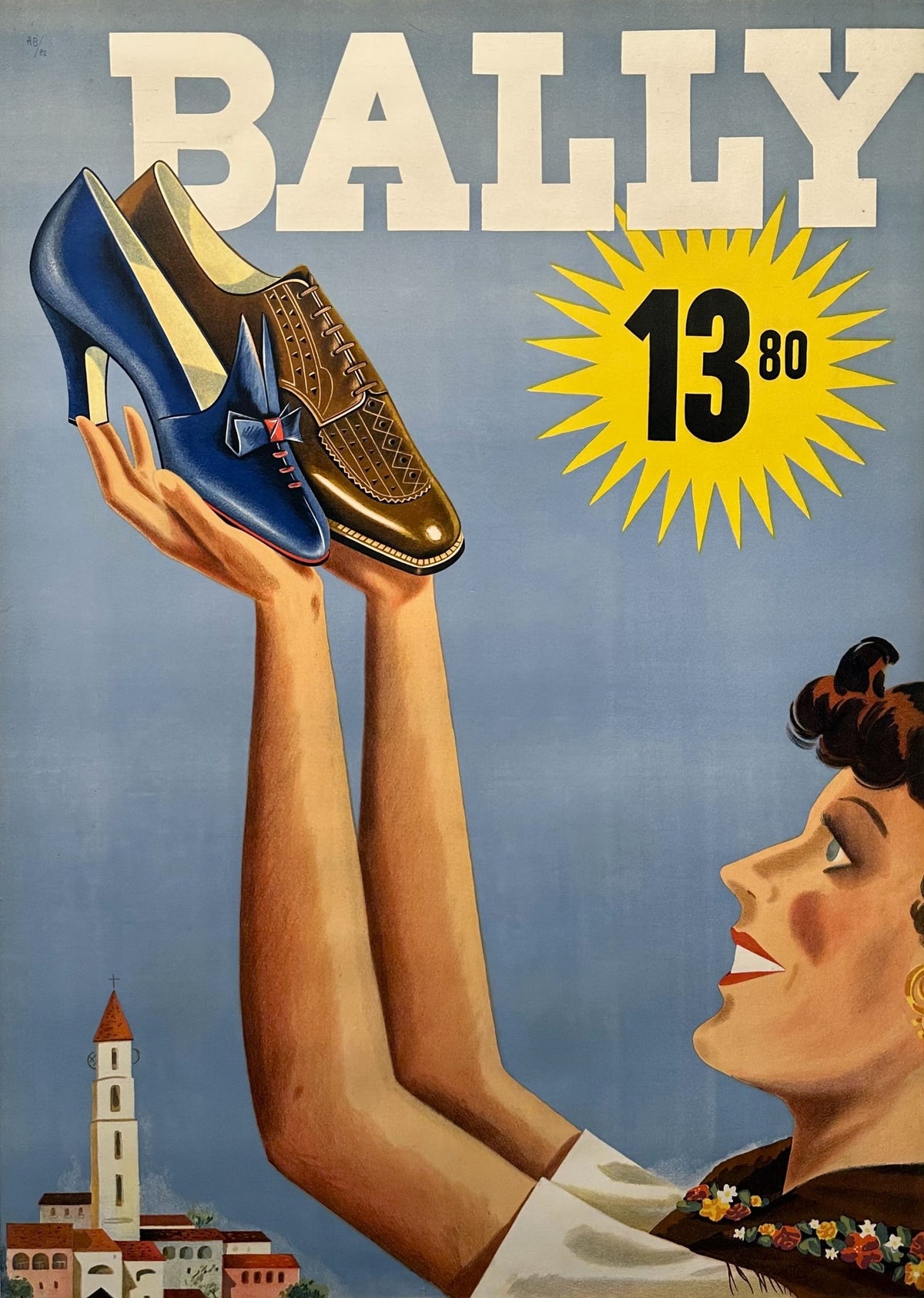 Bally Shoe Lifting - Authentic Vintage Poster