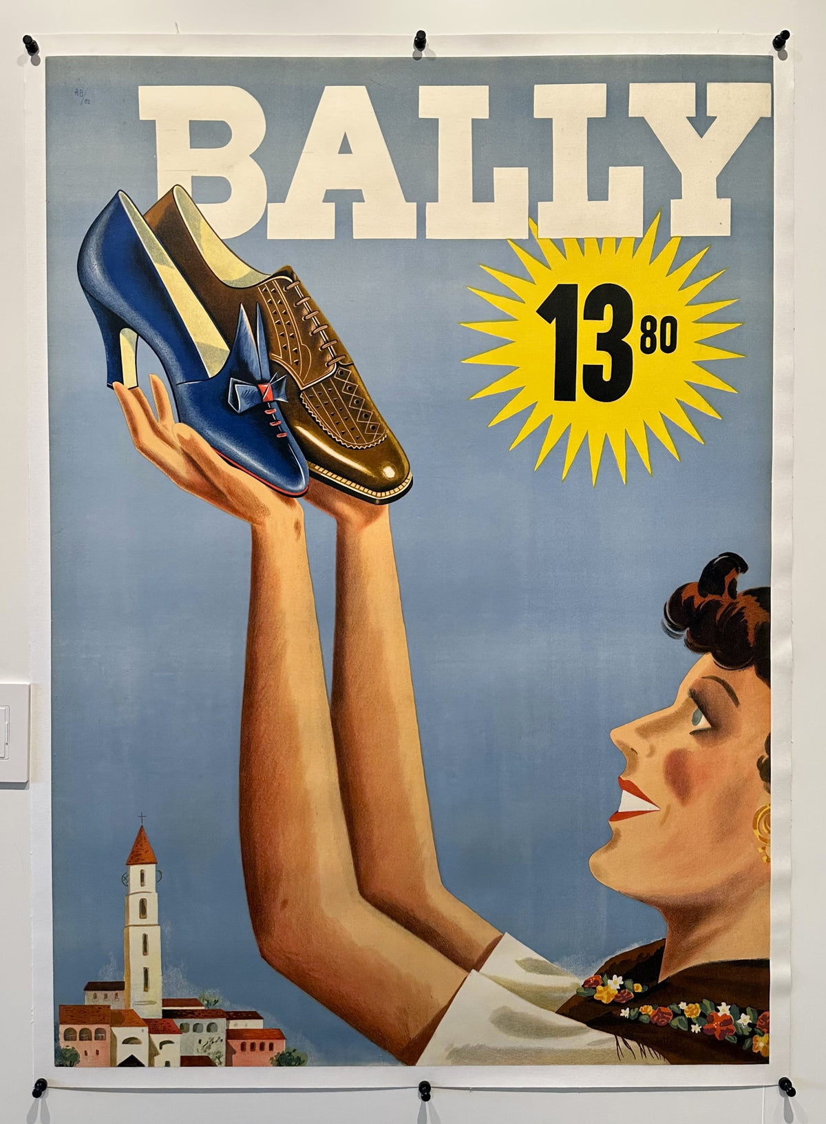Bally Shoe Lifting - Authentic Vintage Poster
