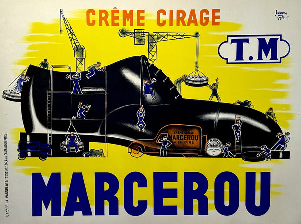 Marcerou, Crème Cirage by Bellenger - Authentic Vintage Poster