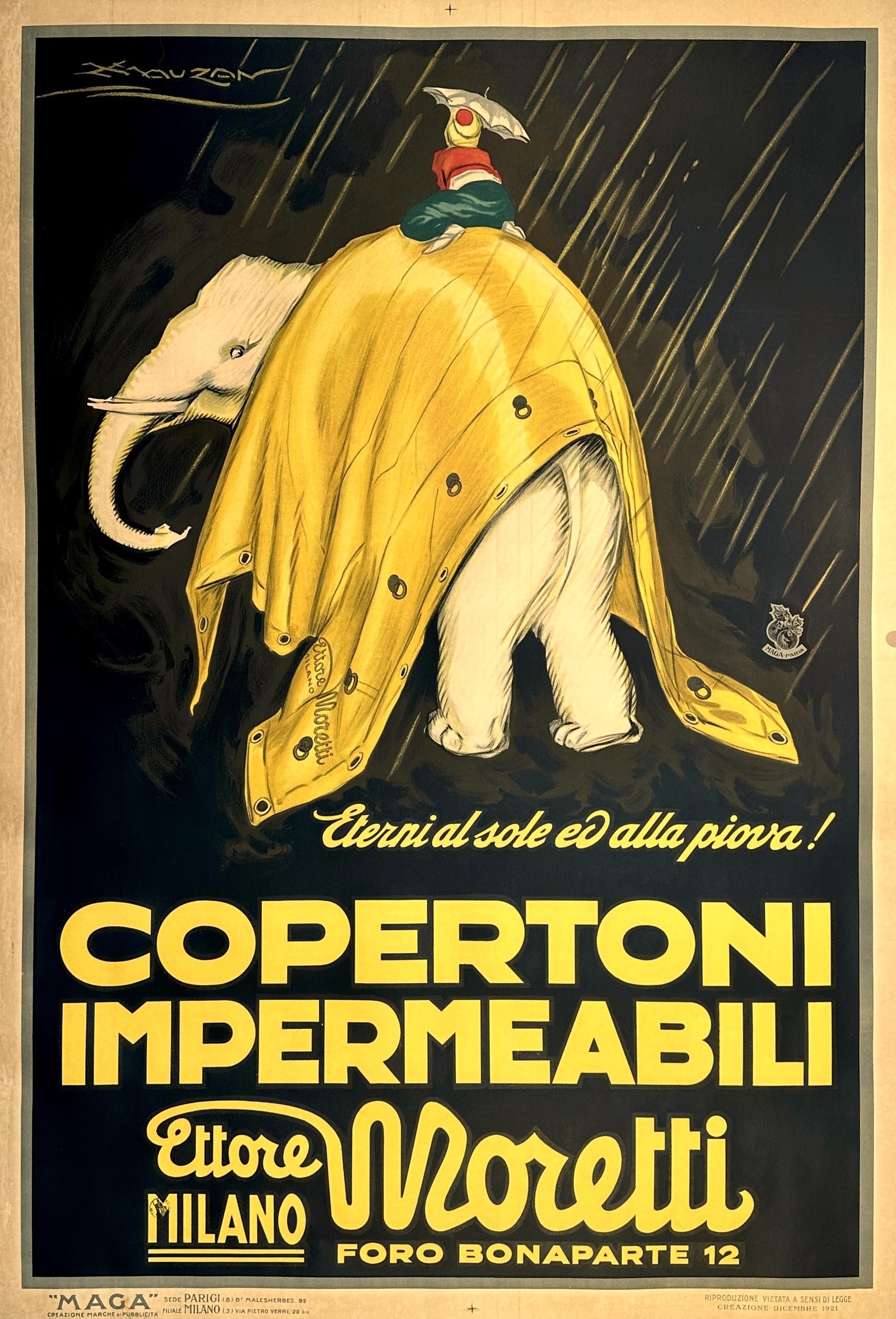 Copertoni Impermeabili by Achille Mauzan - Authentic Vintage Poster