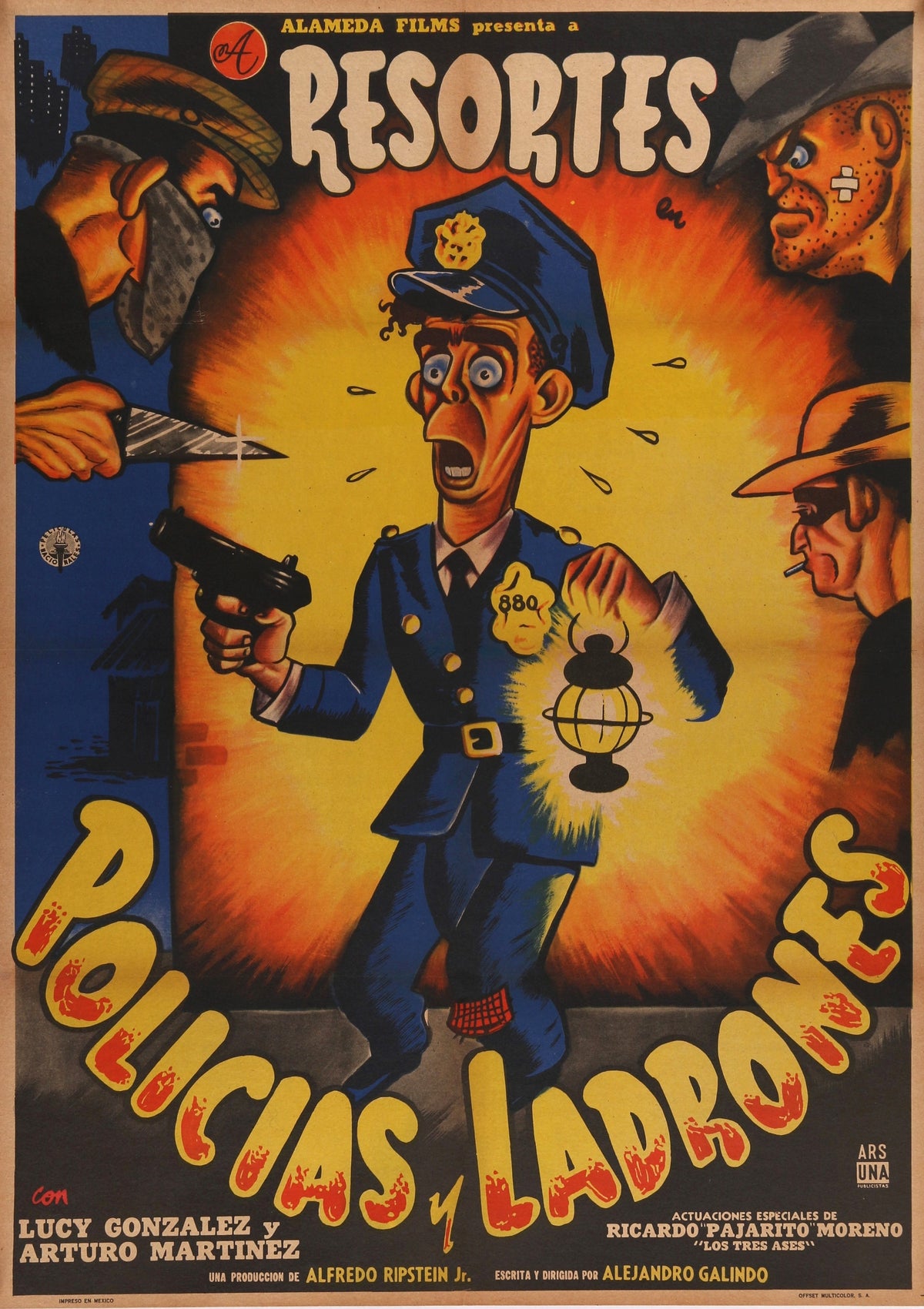 Policias y Ladrones- Resortes - Authentic Vintage Poster