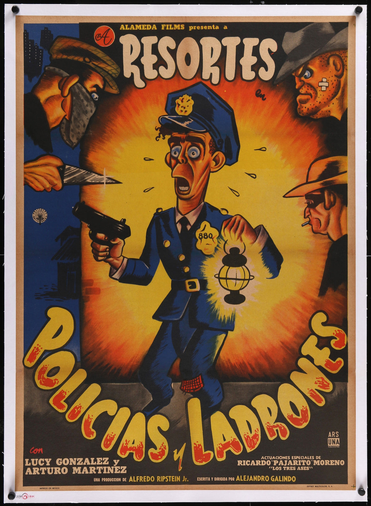 Policias y Ladrones- Resortes - Authentic Vintage Poster