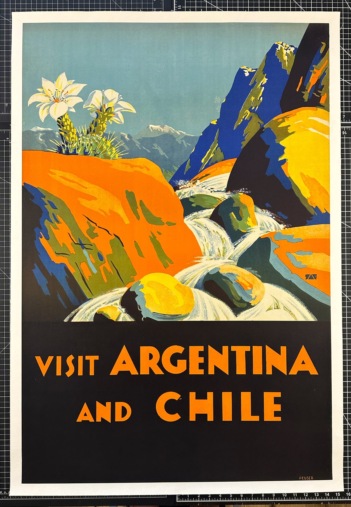 Visit Argentina and Chile - Authentic Vintage Poster