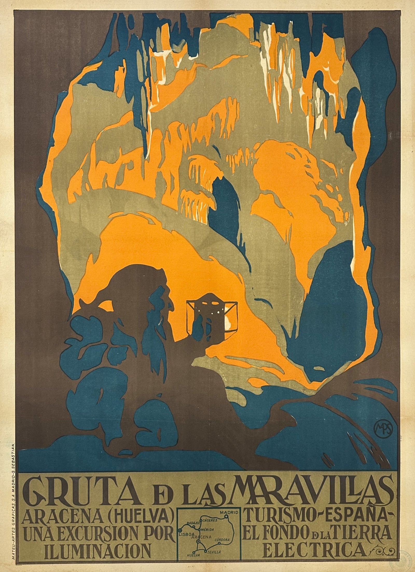 Gruta de las Maravillas, Spain - Authentic Vintage Poster