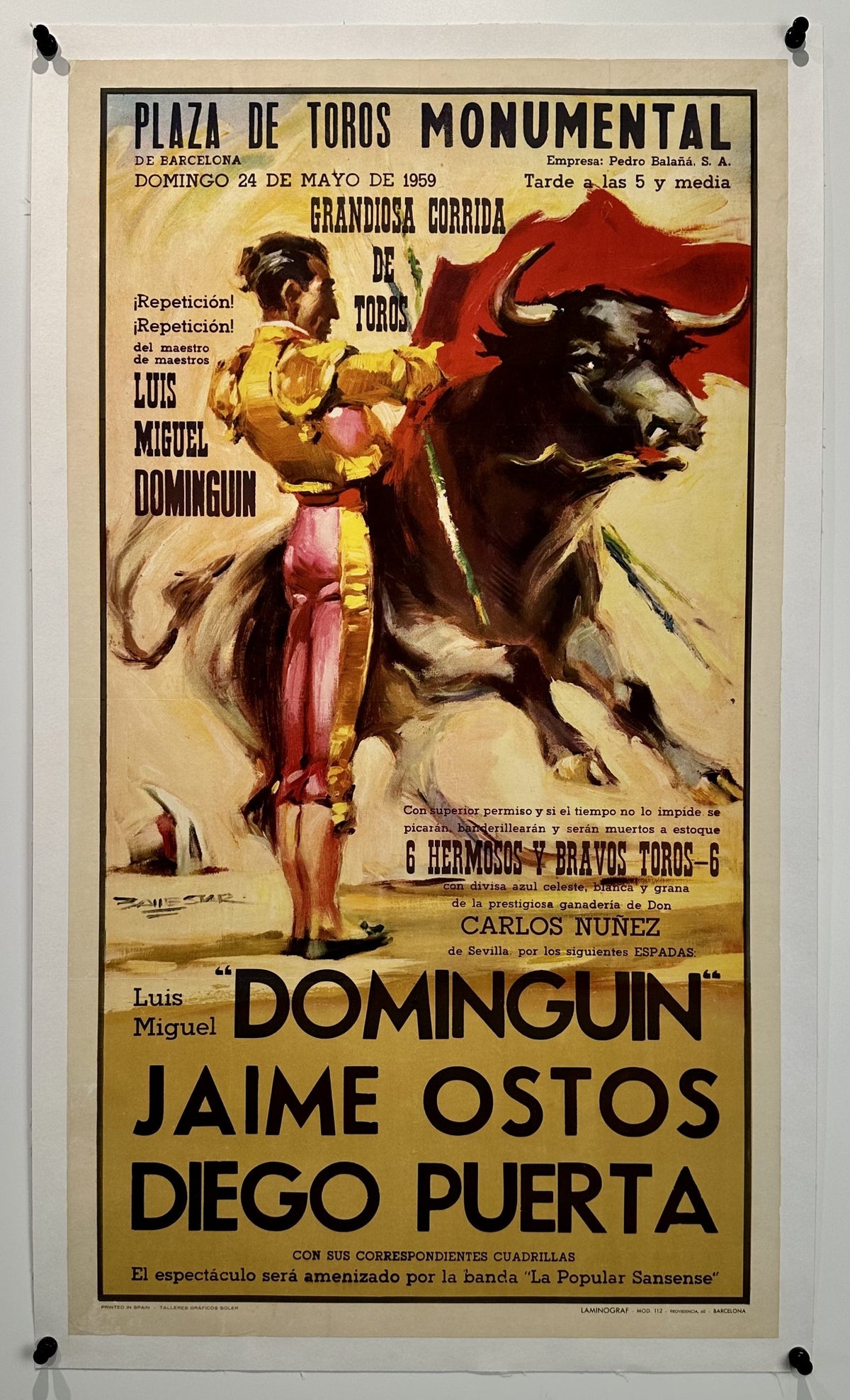 Plaza de Toros- Barcelona, Spain - Authentic Vintage Poster