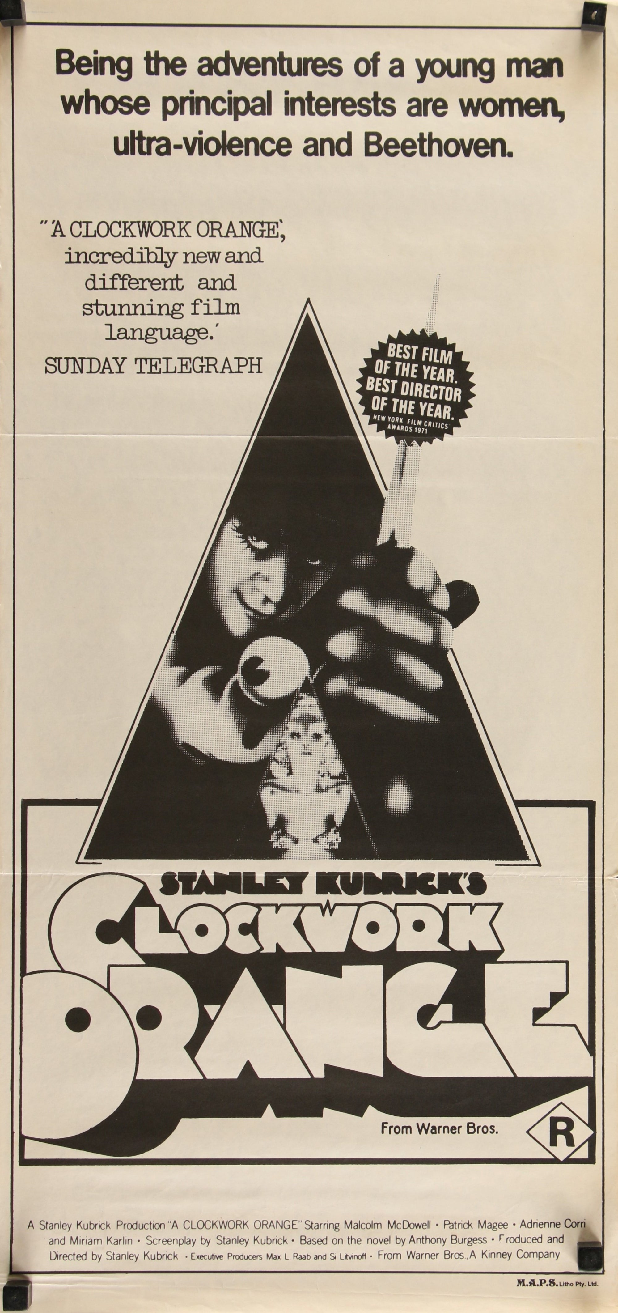Clockwork Orange- Australian Daybill - Authentic Vintage Poster