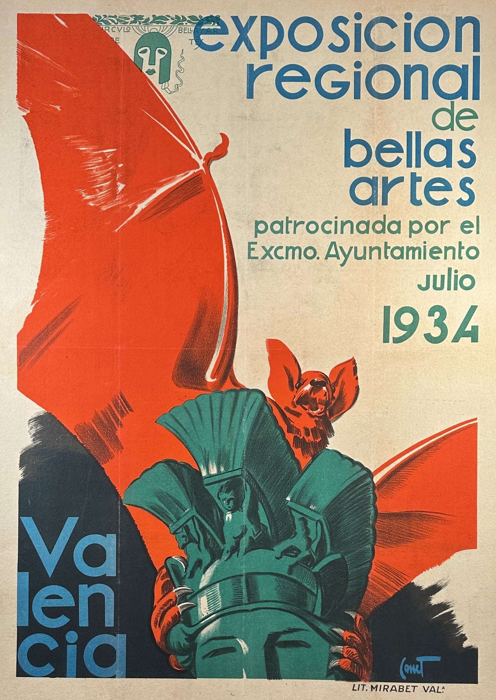 Exposición Regional de Bellas Artes, Valencia - Authentic Vintage Poster