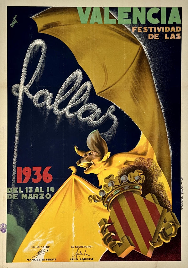 Las Fallas, Valencia - Authentic Vintage Poster