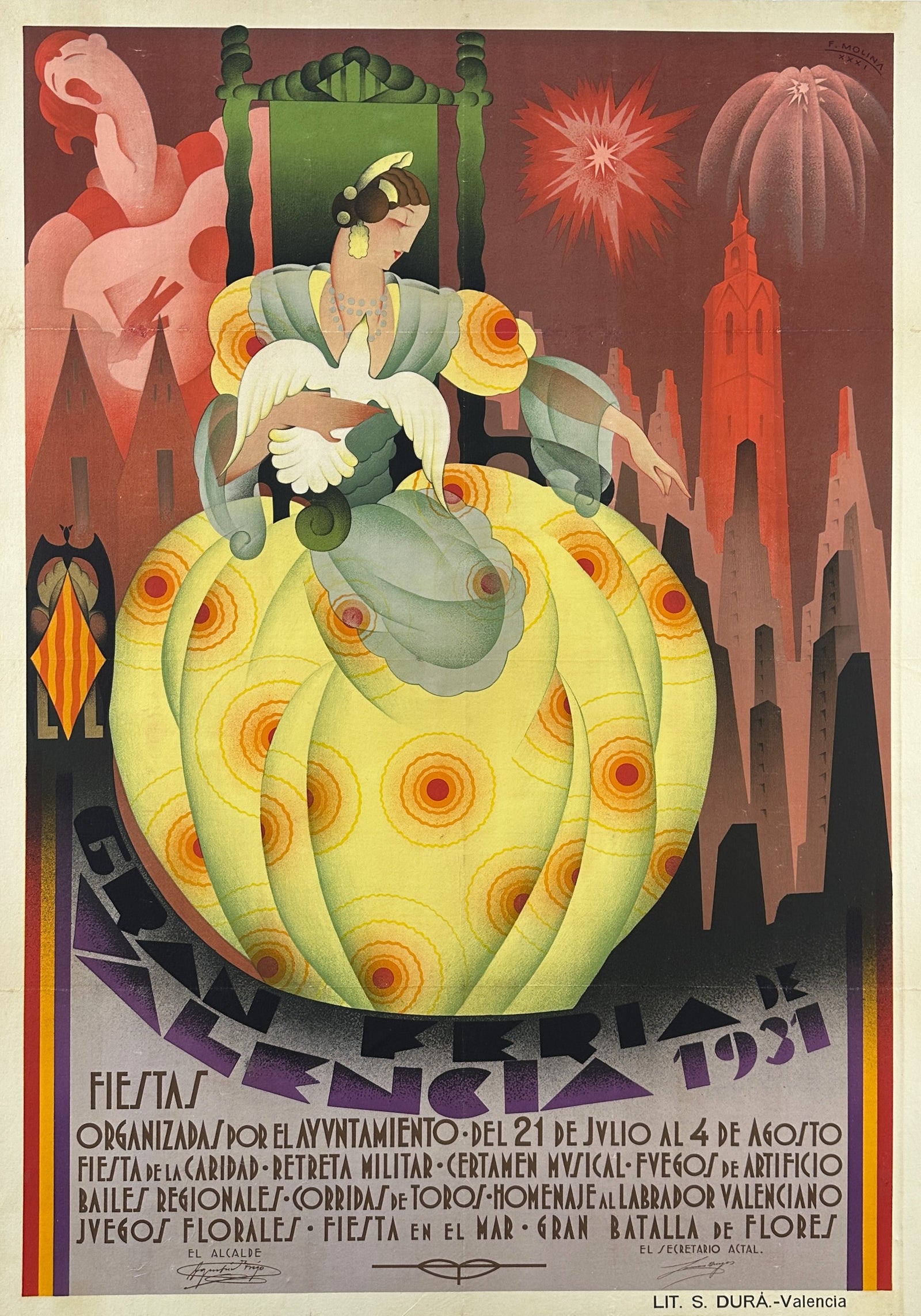 Gran Feria de Valenica by Moliné Montis - Authentic Vintage Poster