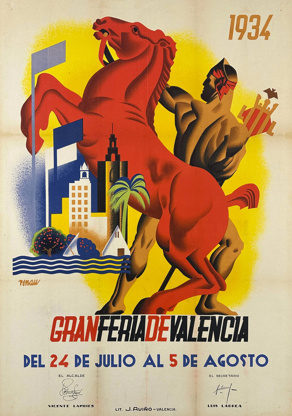 Gran Feria de Valencia by Renau - Authentic Vintage Poster