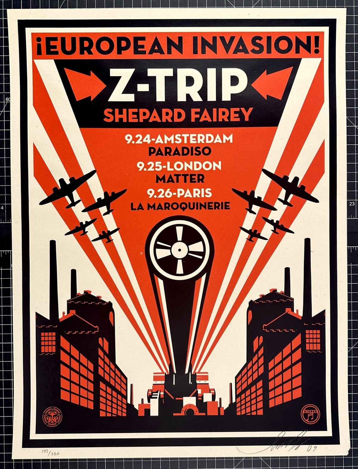 Z-Trip, European Invasion- Shepard Fairey - Authentic Vintage Poster