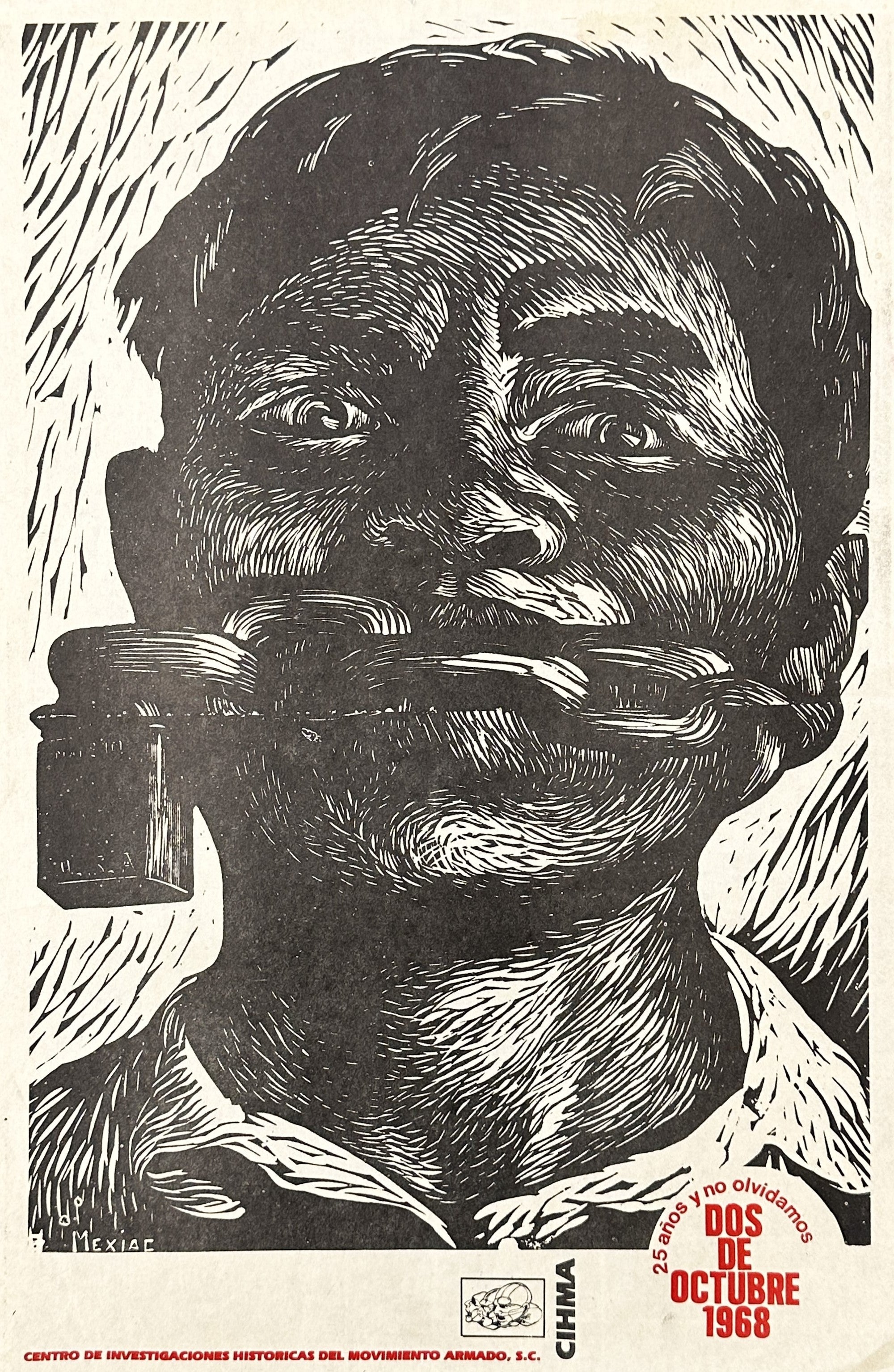 Dos de Octubre, Woodblock- Mexico, Cuba - Authentic Vintage Poster