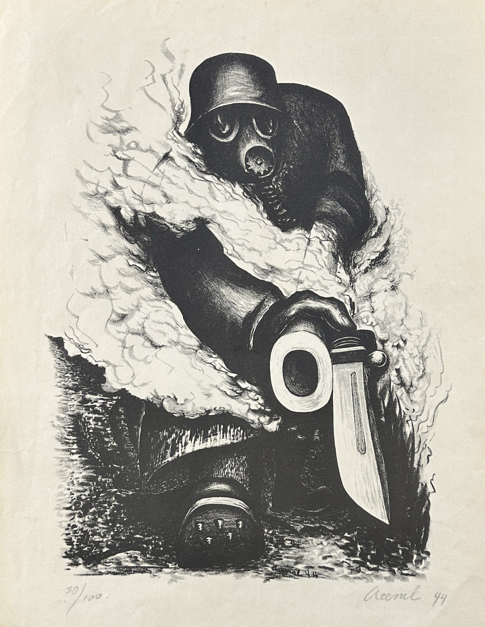 Soldado Atacando by Luis Arenal - Authentic Vintage Poster