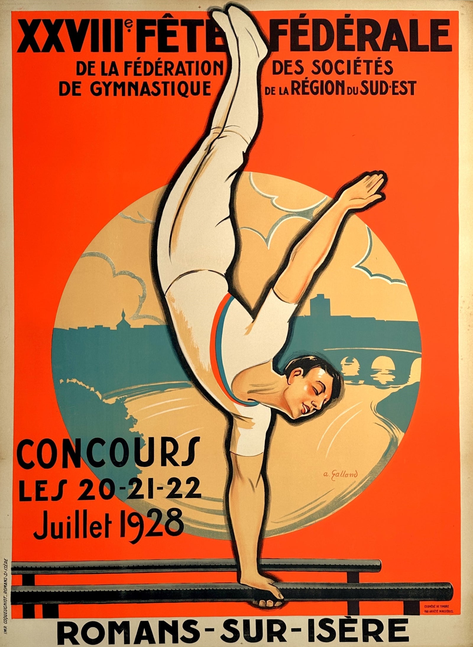 Fédération des Sociétés de Gymnastique - Authentic Vintage Poster