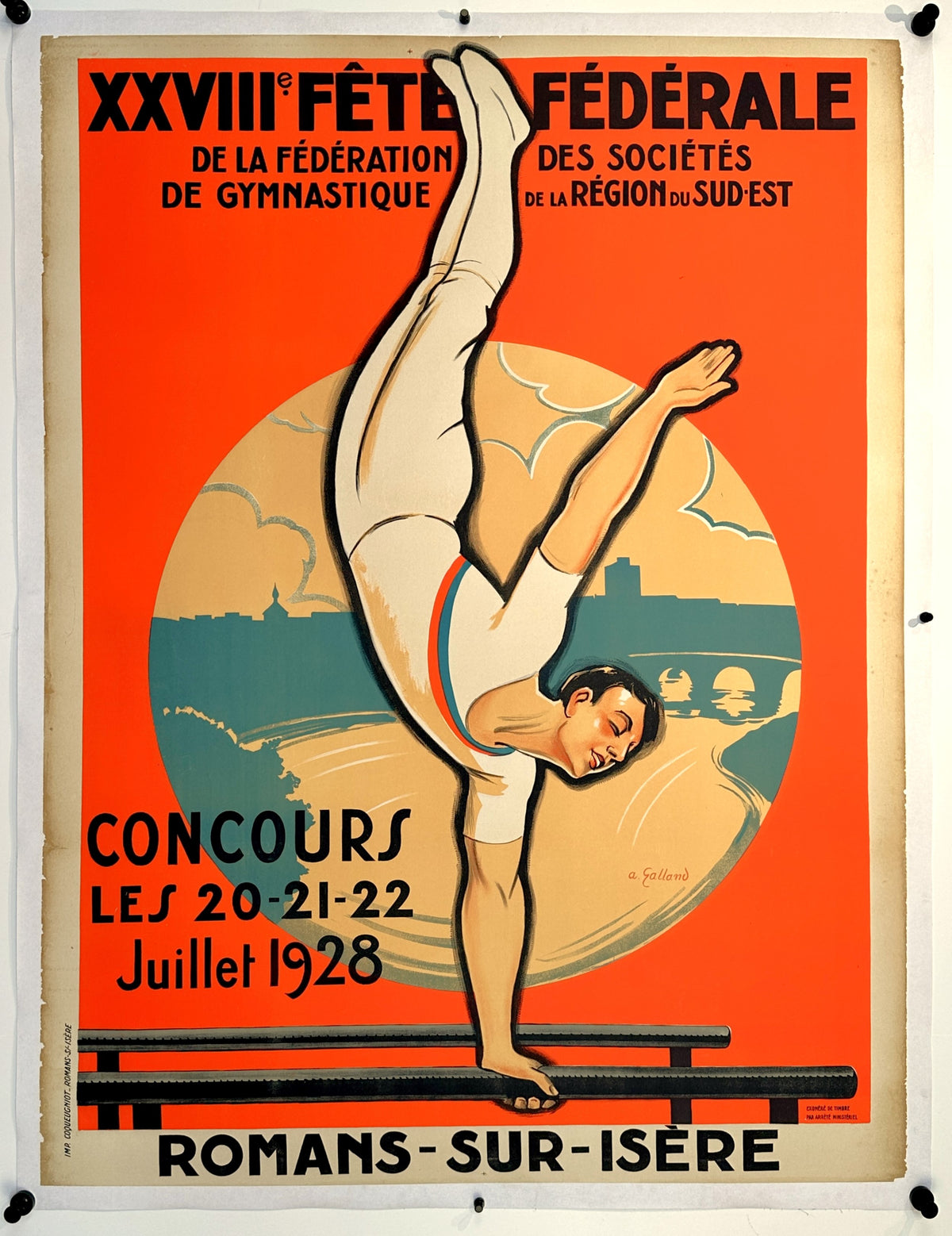 Fédération des Sociétés de Gymnastique - Authentic Vintage Poster