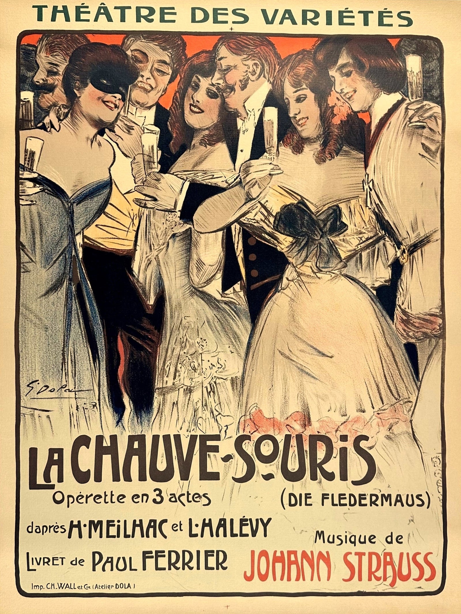 La Chauve-Souris - Authentic Vintage Poster