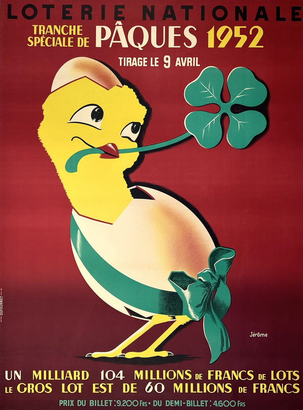 Loterie Nationale, Easter - Authentic Vintage Poster