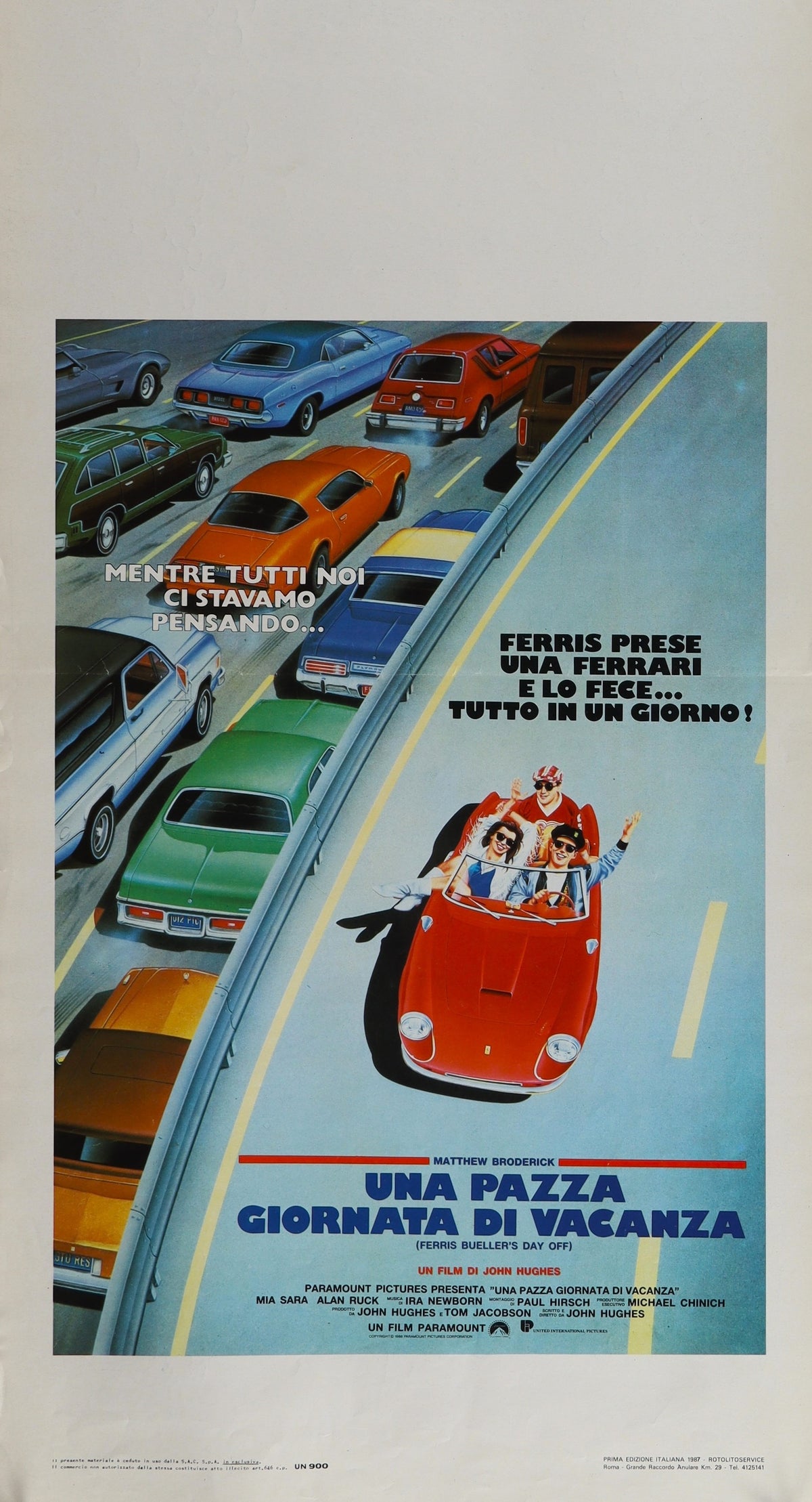 Ferris Bueller&#39;s Day Off- Italian Release - Authentic Vintage Poster