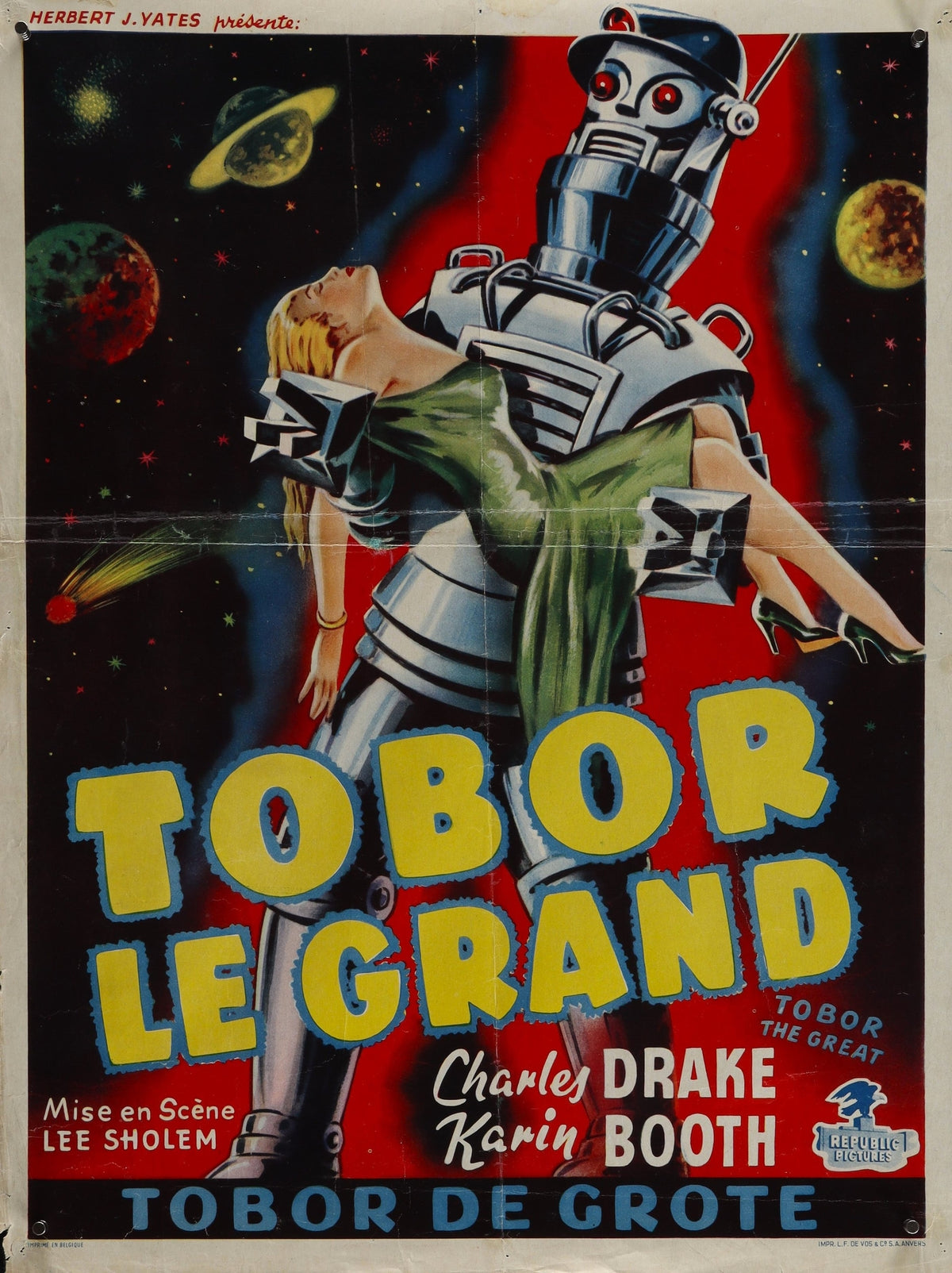 Tobor the Great- Belgian Release - Authentic Vintage Poster