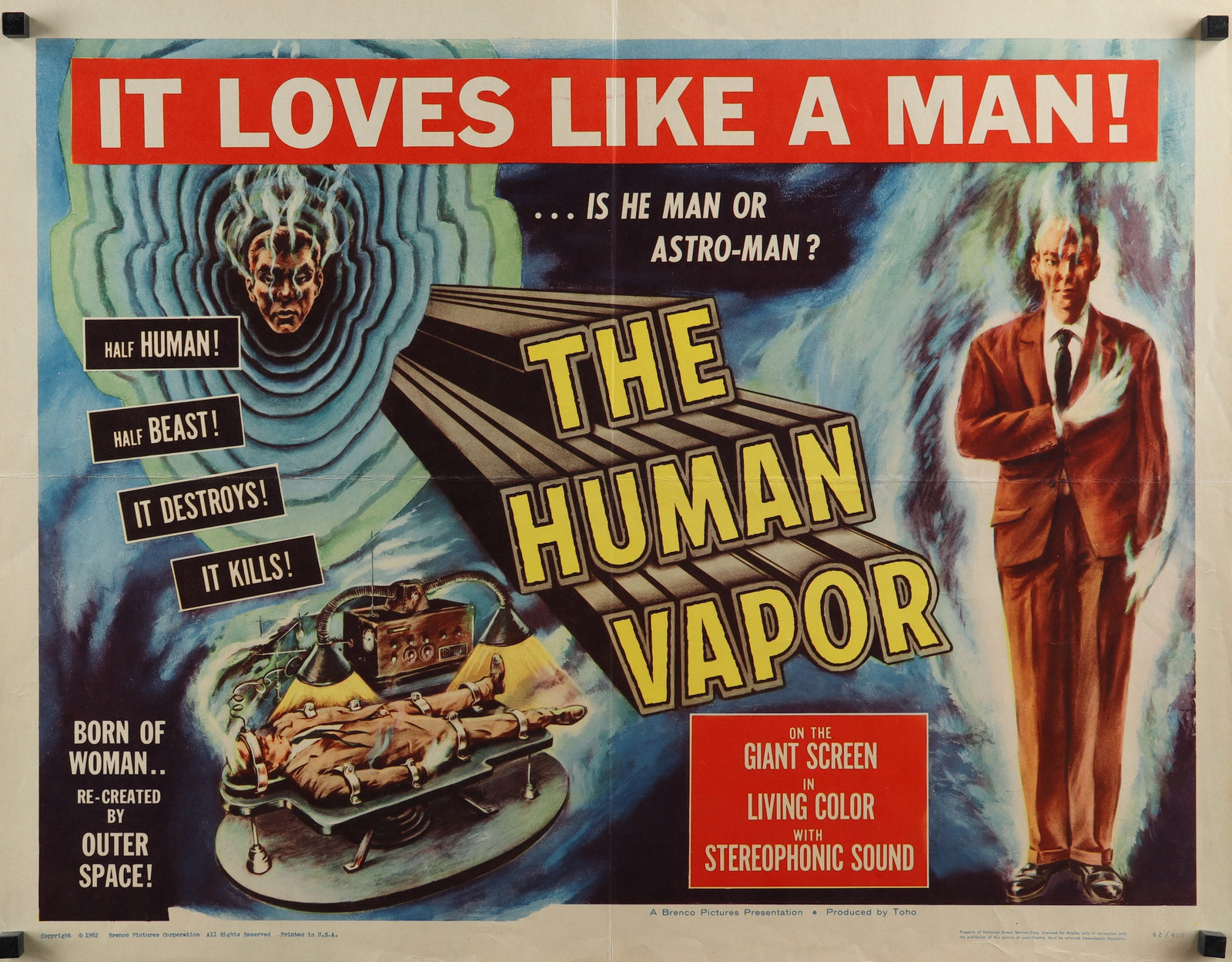 The Human Vapor - Authentic Vintage Poster