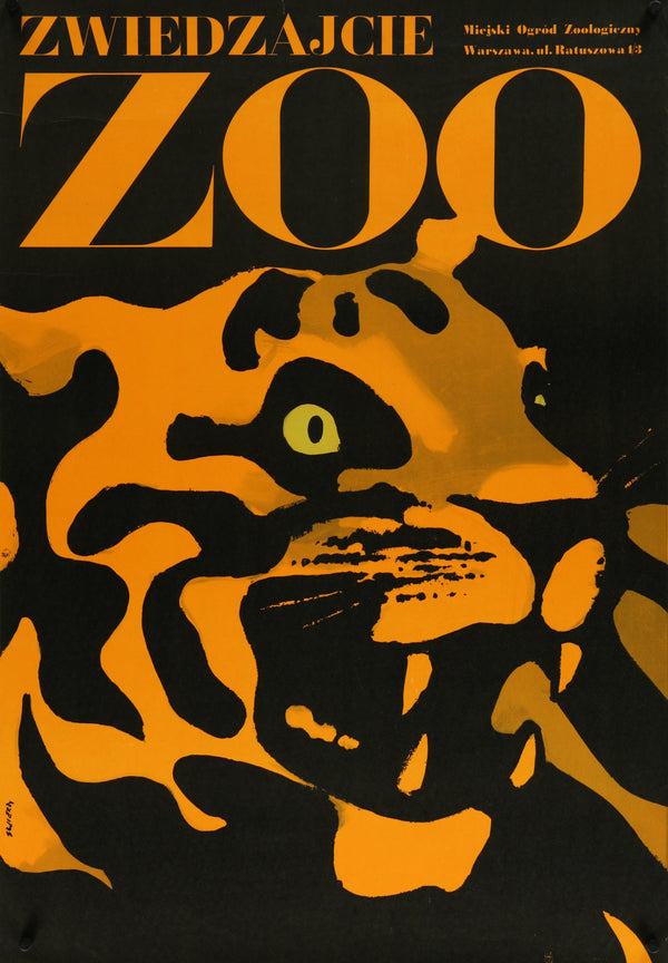 Visit the Warsaw Zoo - Authentic Vintage Poster