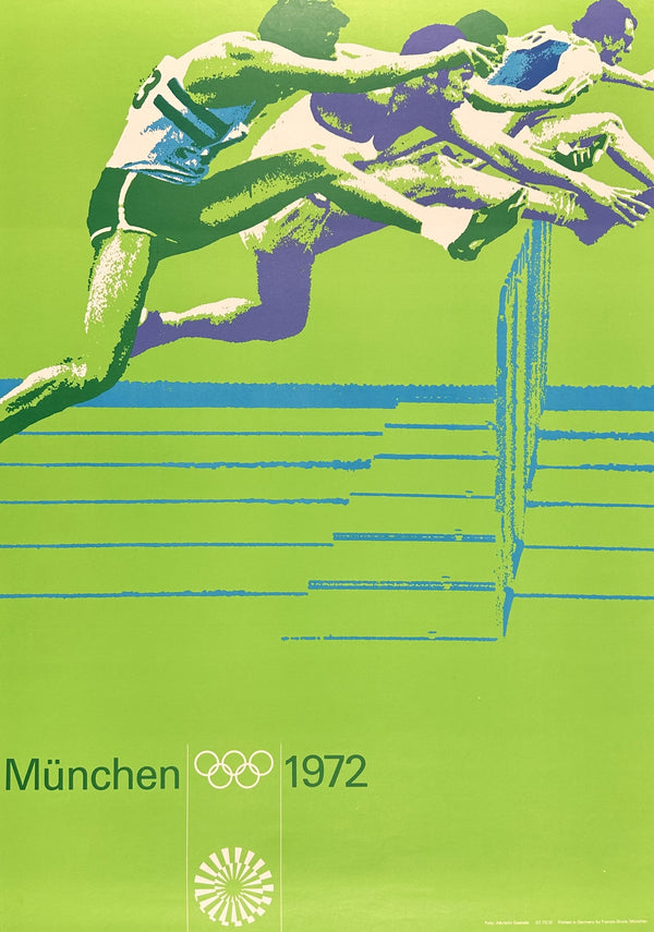 Hurdles- Munich Olympics - Authentic Vintage Poster