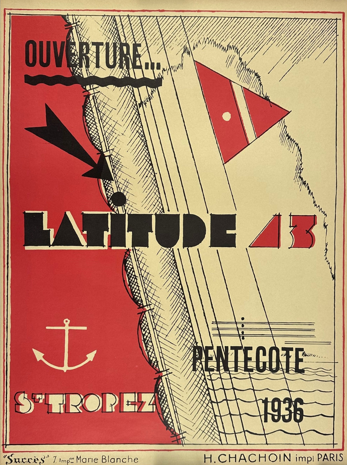 Latitude 43- St. Tropez - Authentic Vintage Poster