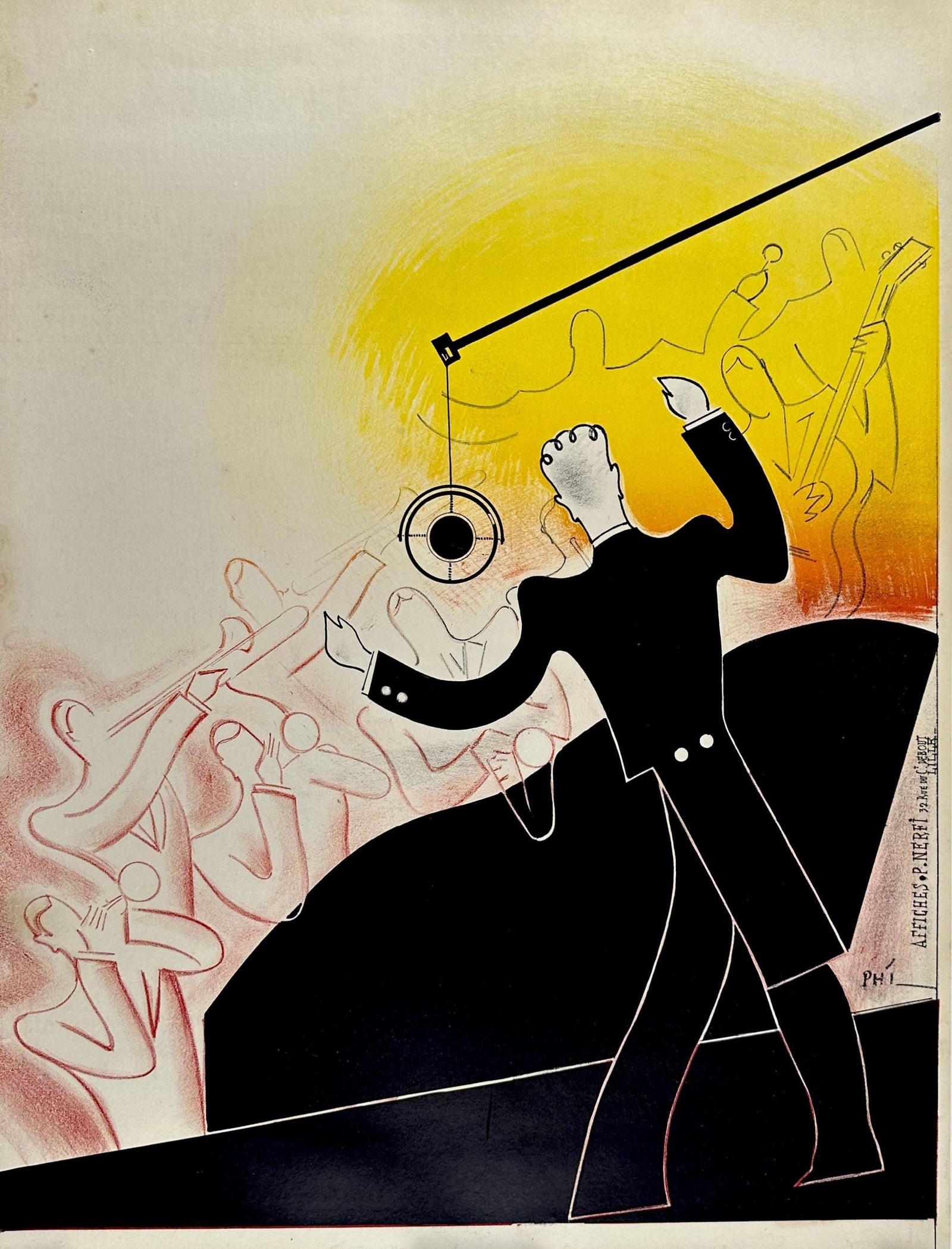 Figurative Musician - Authentic Vintage Poster