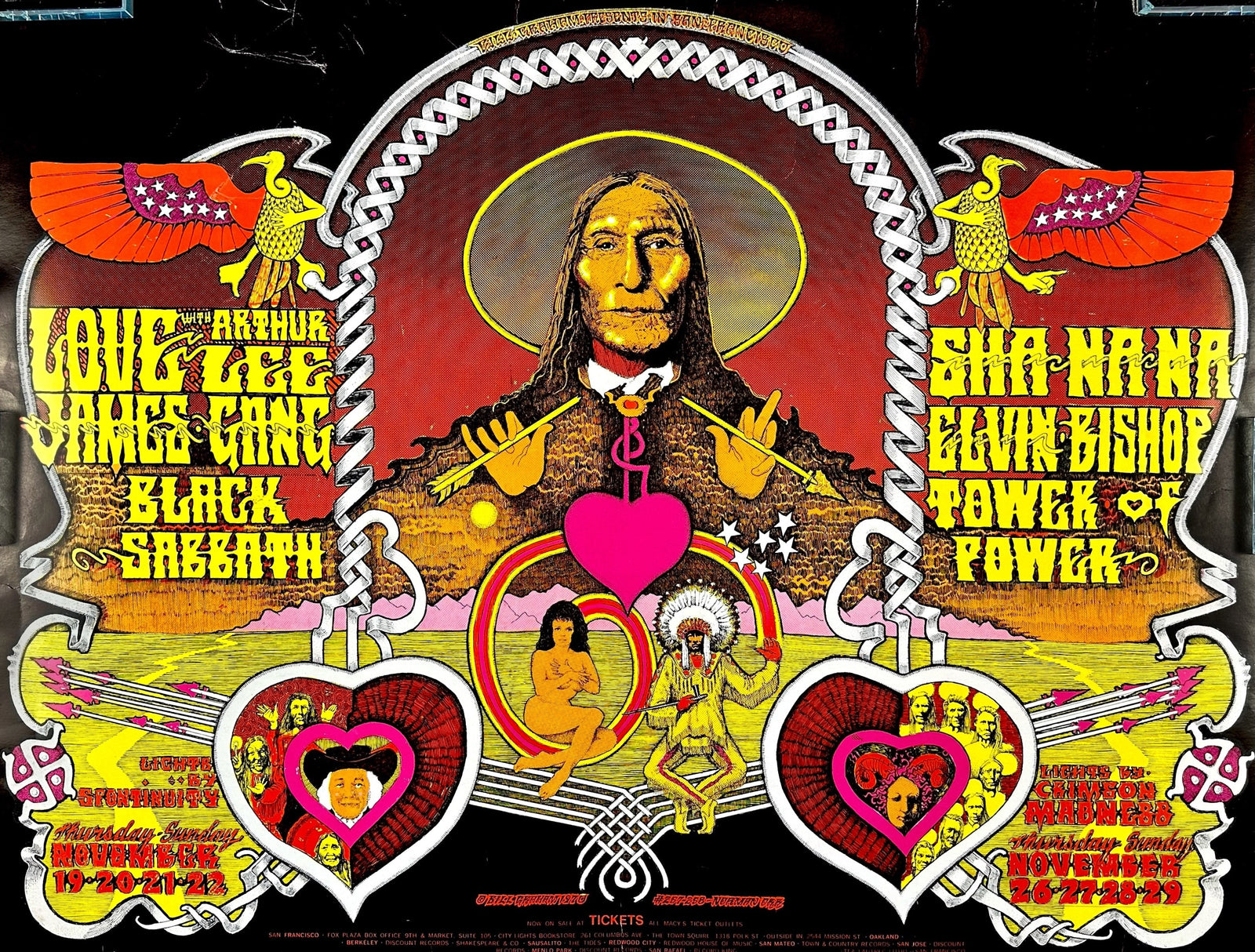 Fillmore West Concert- Black Sabbath - Authentic Vintage Poster