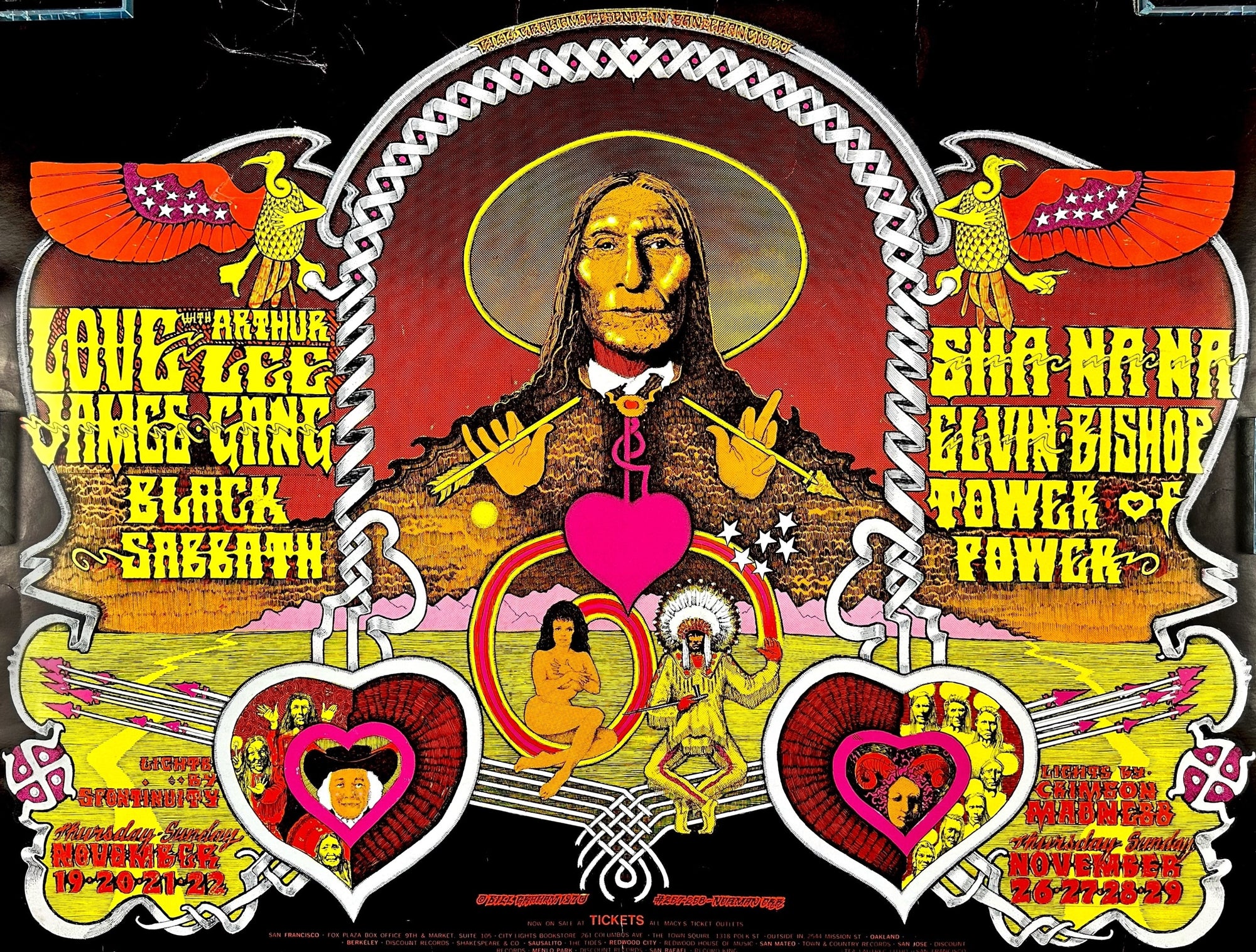 Fillmore West Concert- Black Sabbath - Authentic Vintage Poster