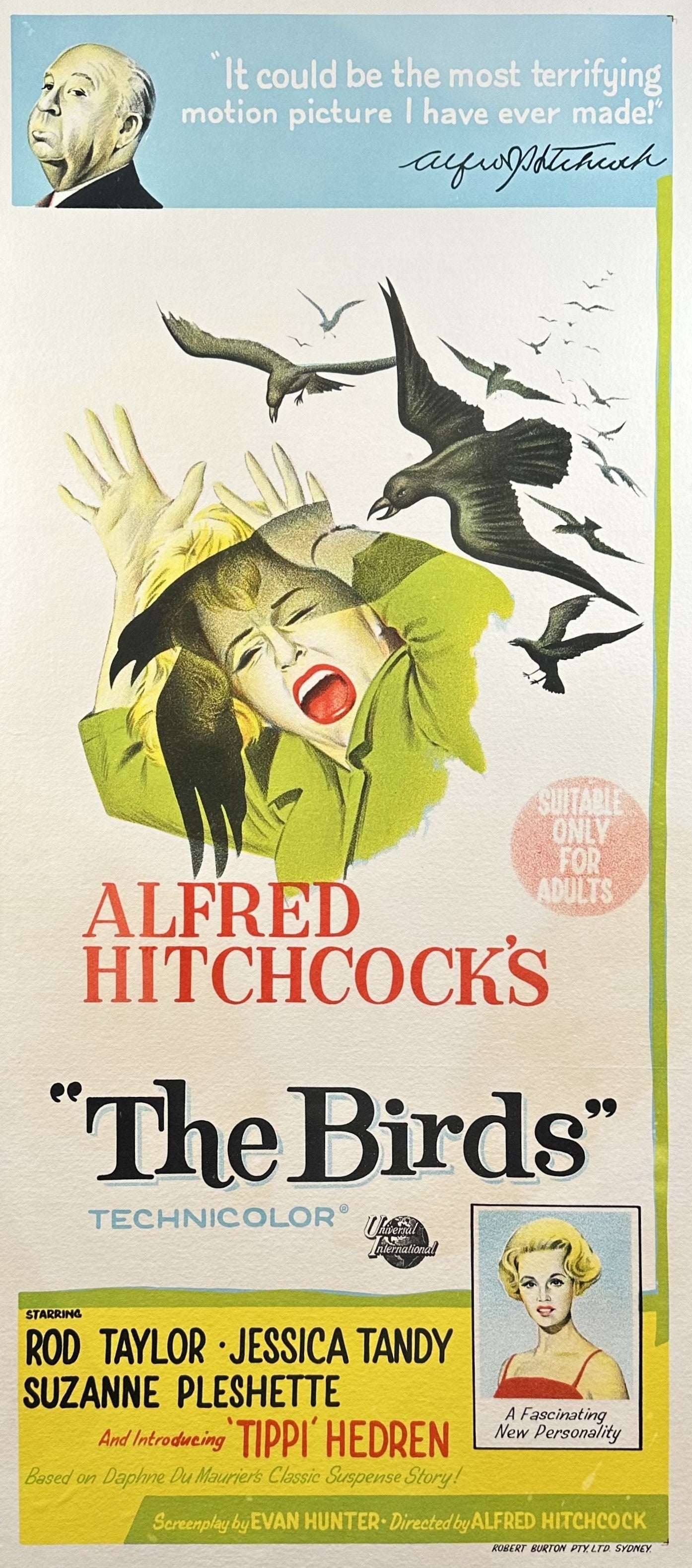 The Birds, Alfred Hitchcock - Authentic Vintage Poster