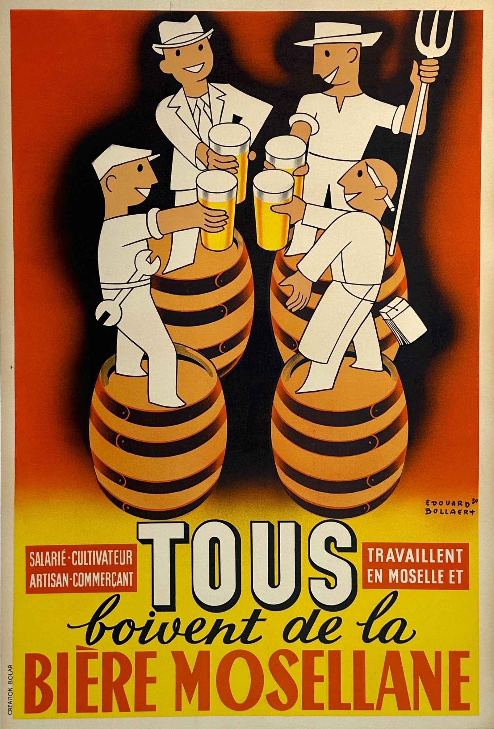 Biere Mosellane by Edouard Bollerat - Authentic Vintage Poster