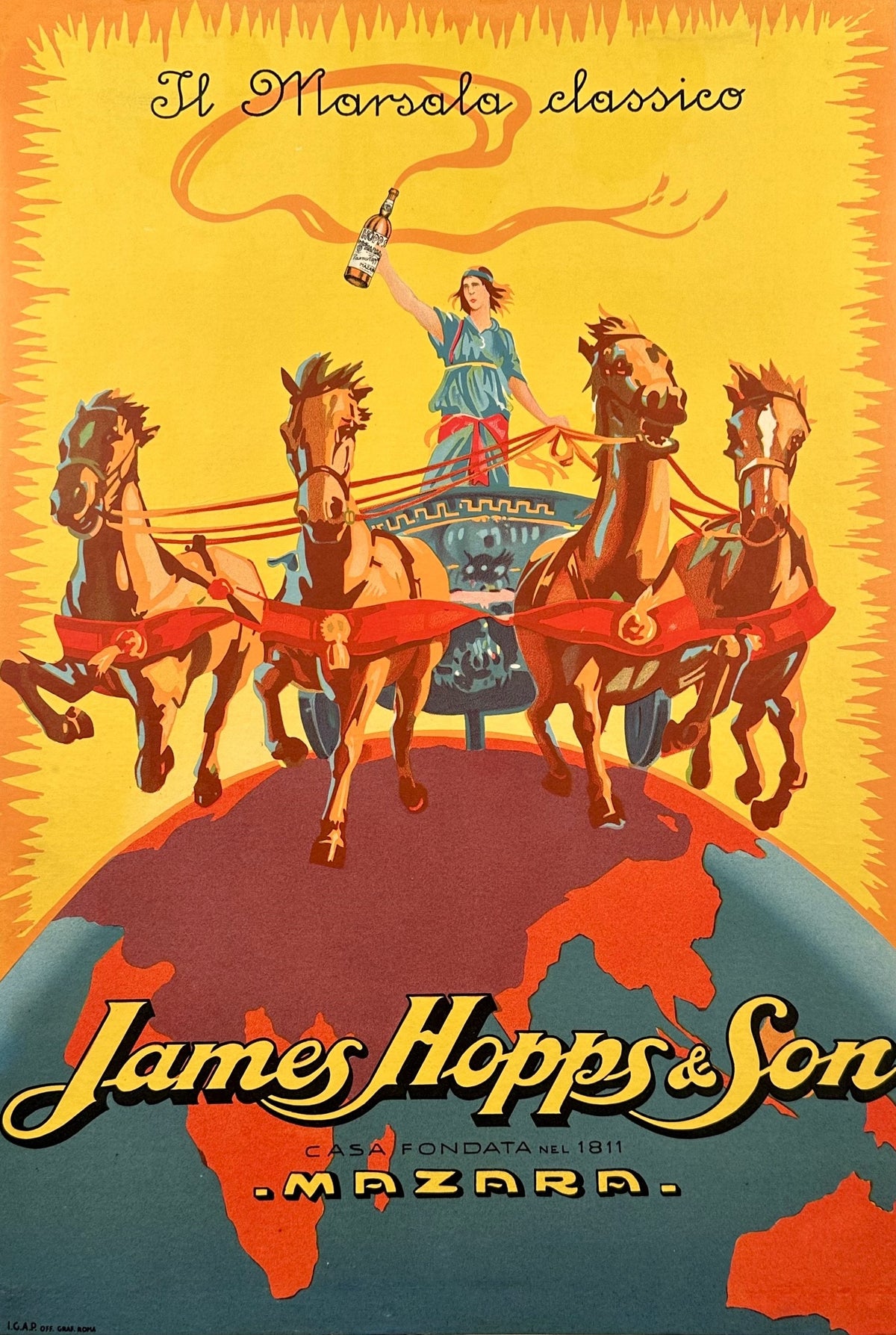 James Hopps &amp; Sons, Marsala Wine - Authentic Vintage Poster