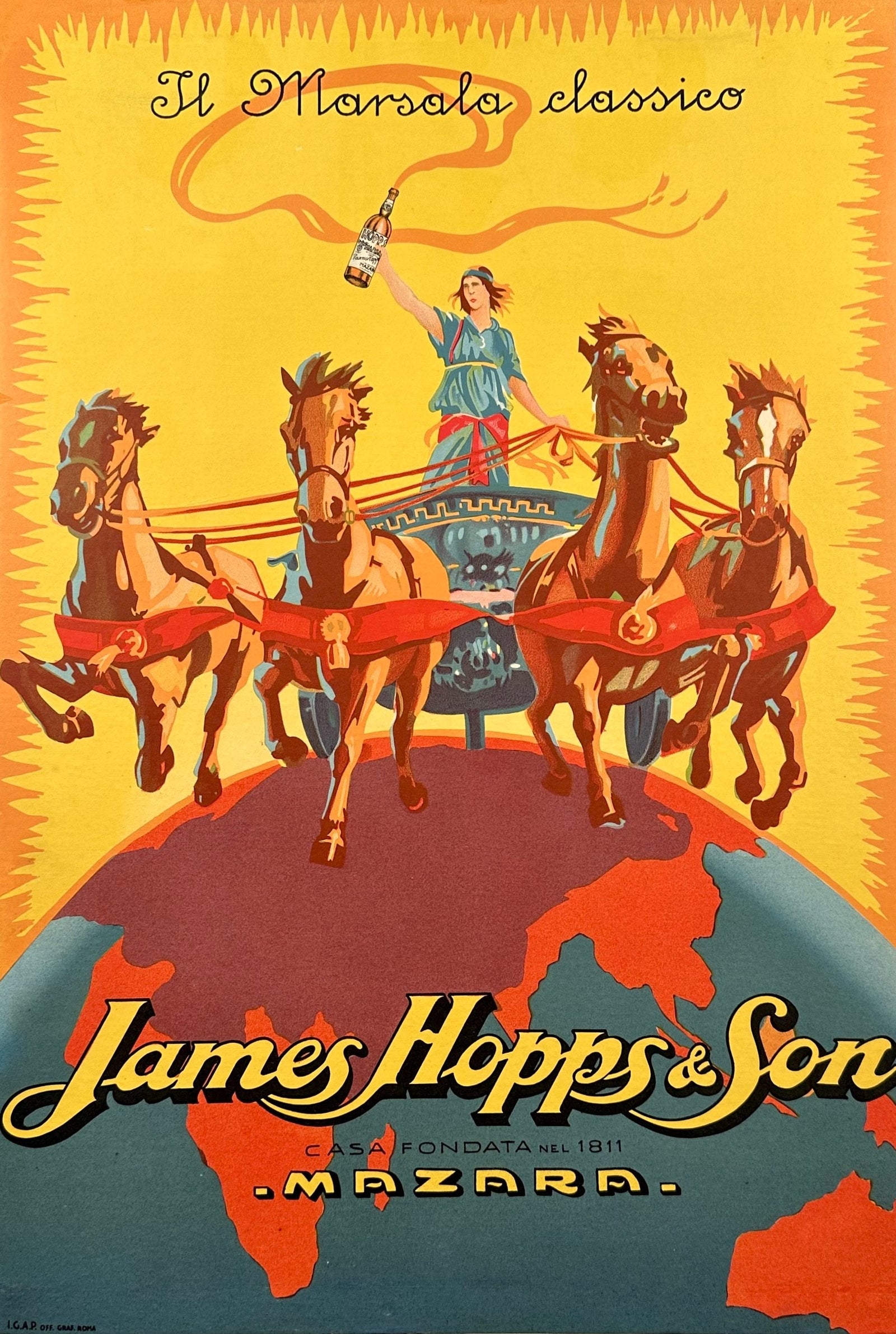 James Hopps & Sons, Marsala Wine - Authentic Vintage Poster