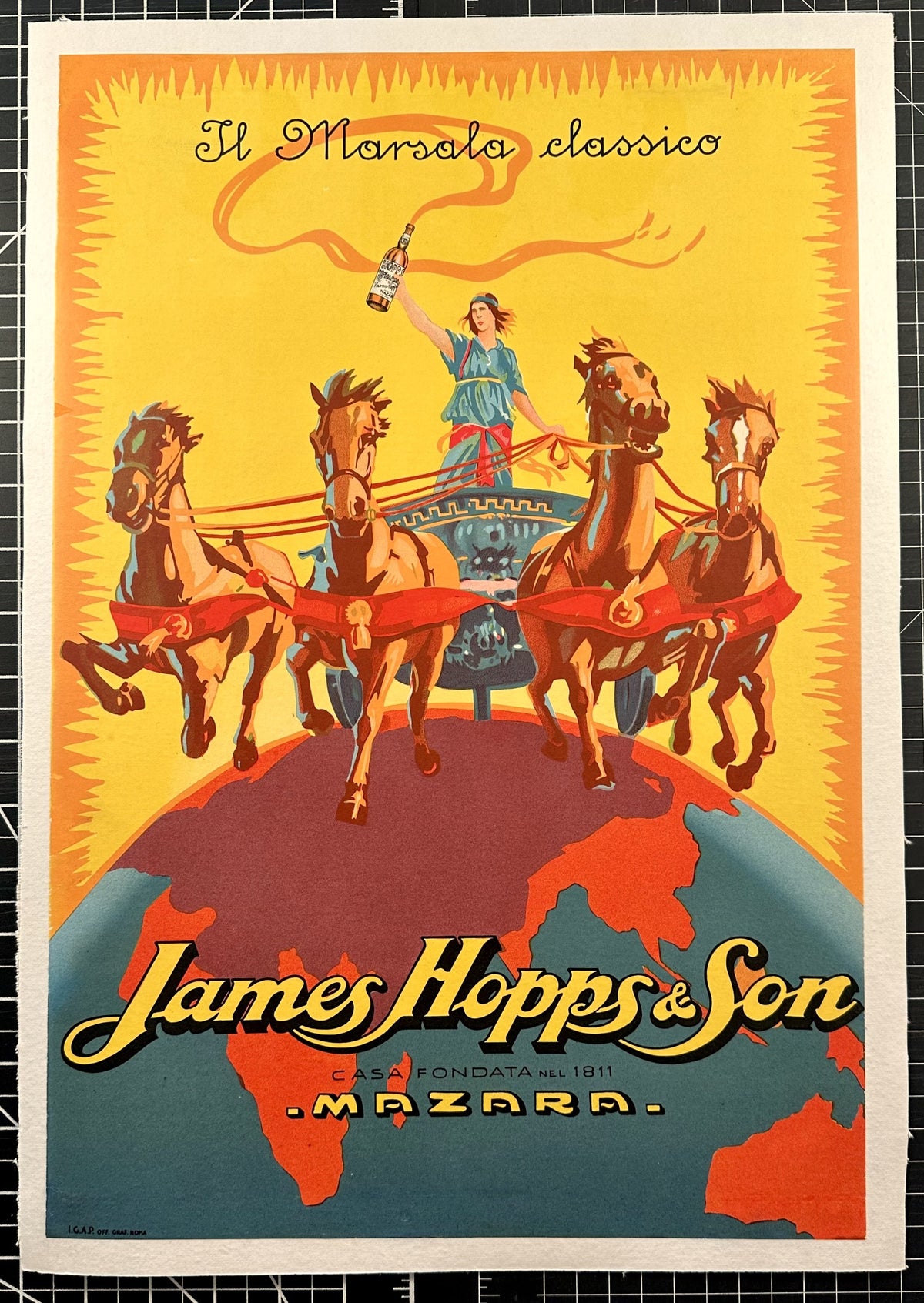 James Hopps &amp; Sons, Marsala Wine - Authentic Vintage Poster