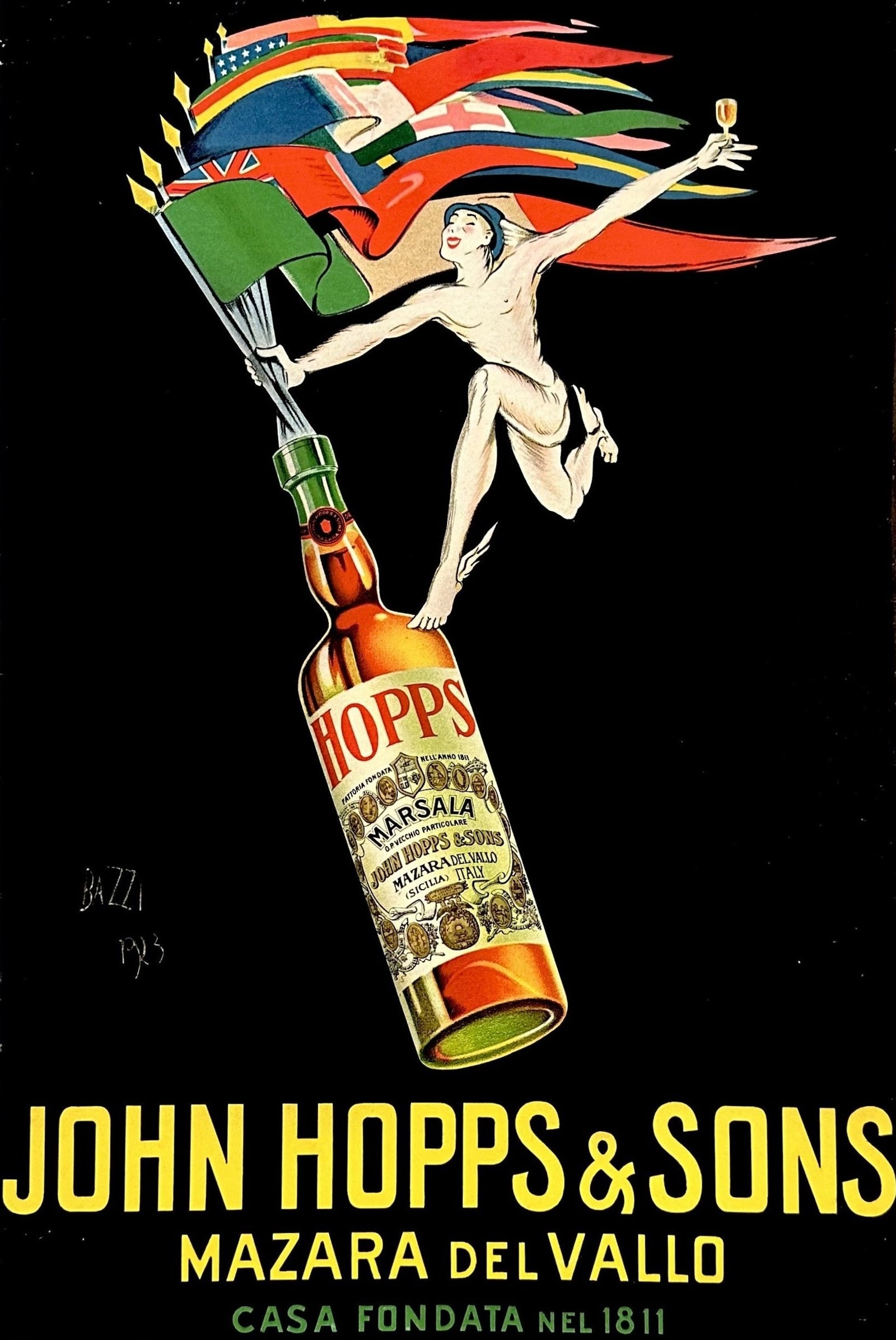 John Hopps & Sons, Marsala Wine - Authentic Vintage Poster