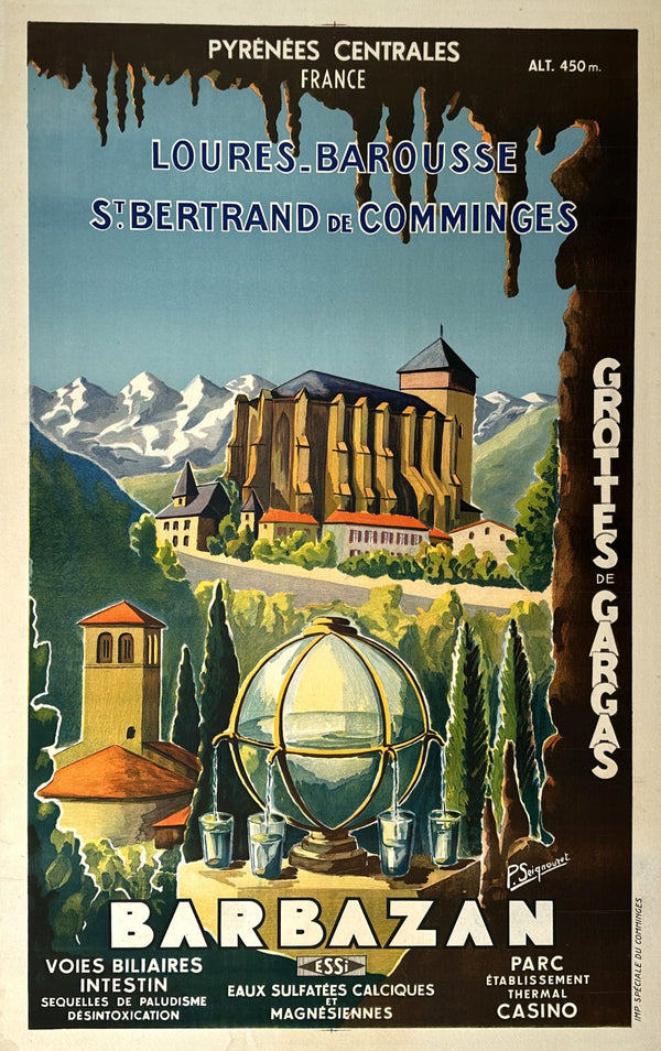 Visit Barbazan - Authentic Vintage Poster