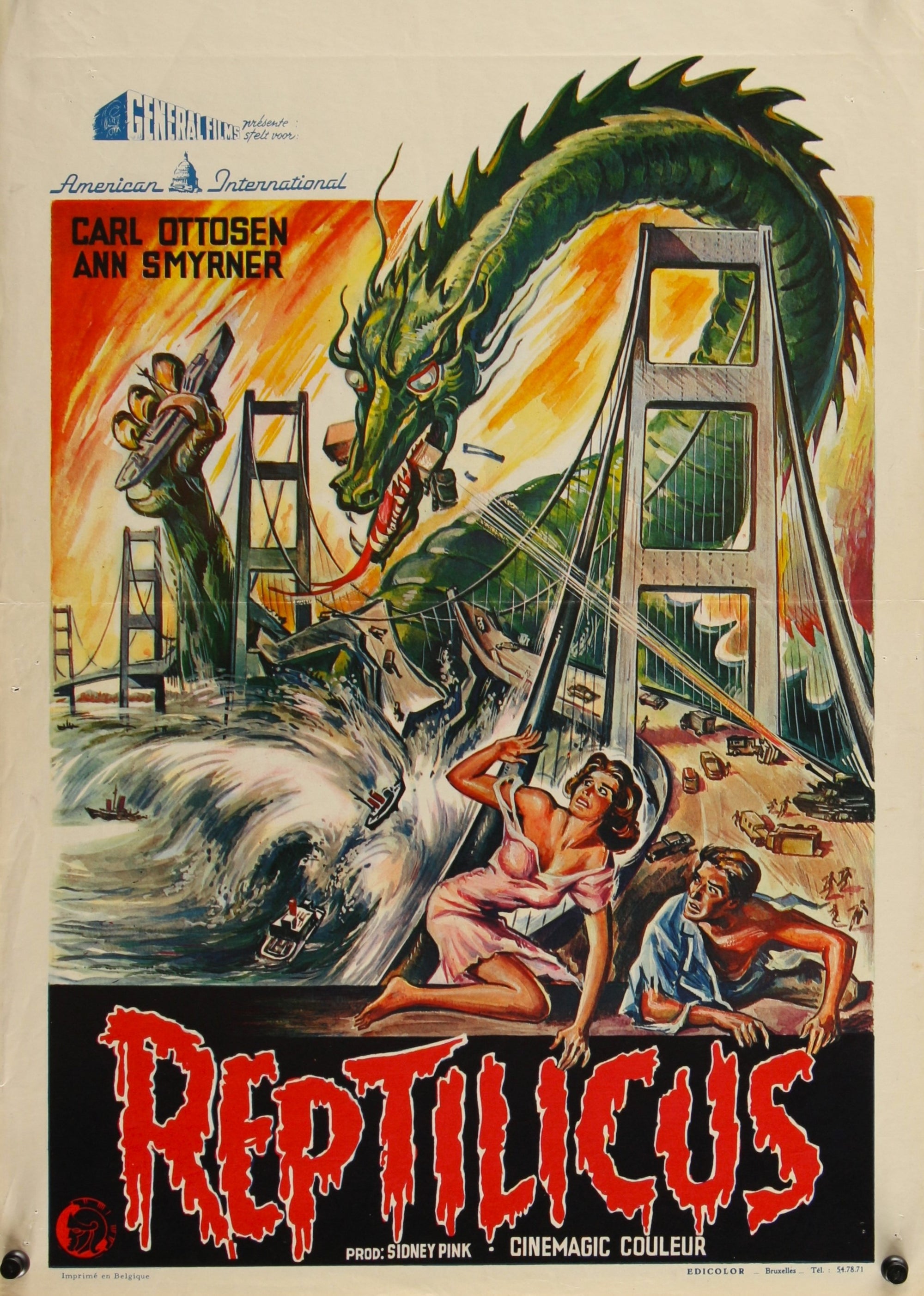 Reptilicus- Belgian Release - Authentic Vintage Poster