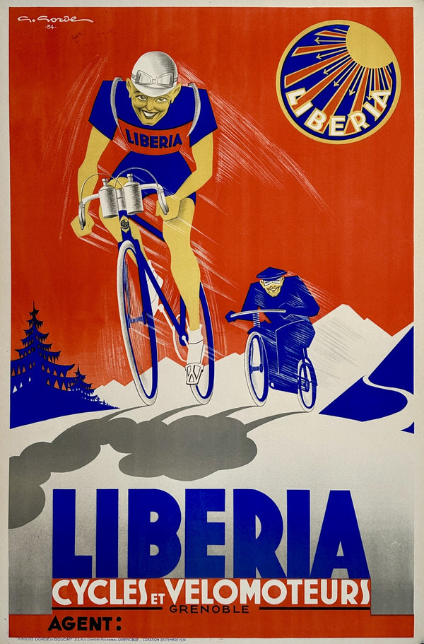 Liberia Cycles - Authentic Vintage Poster