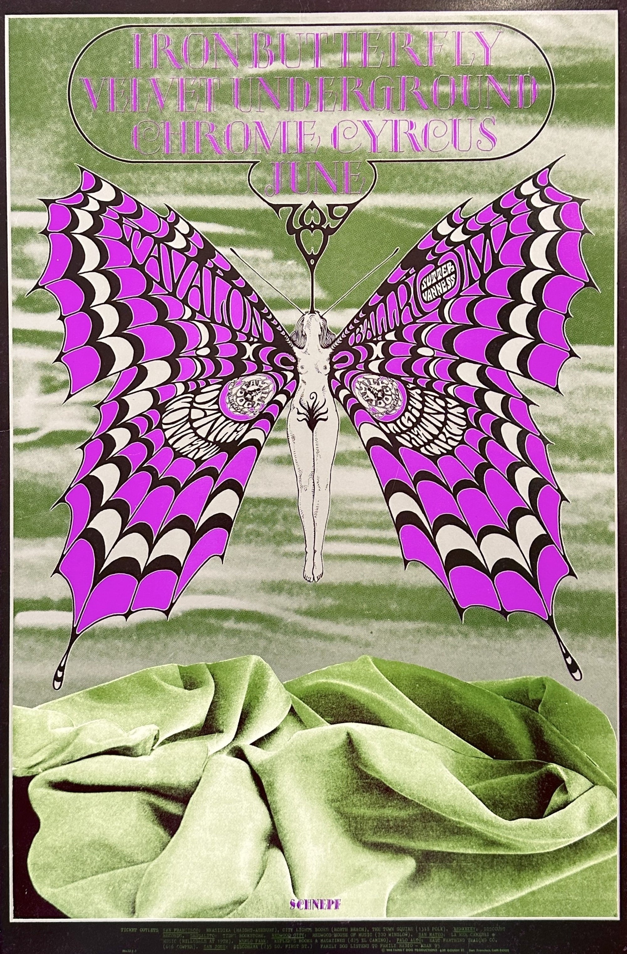 Iron Butterfly, Velvet Underground- FD-122 - Authentic Vintage Poster