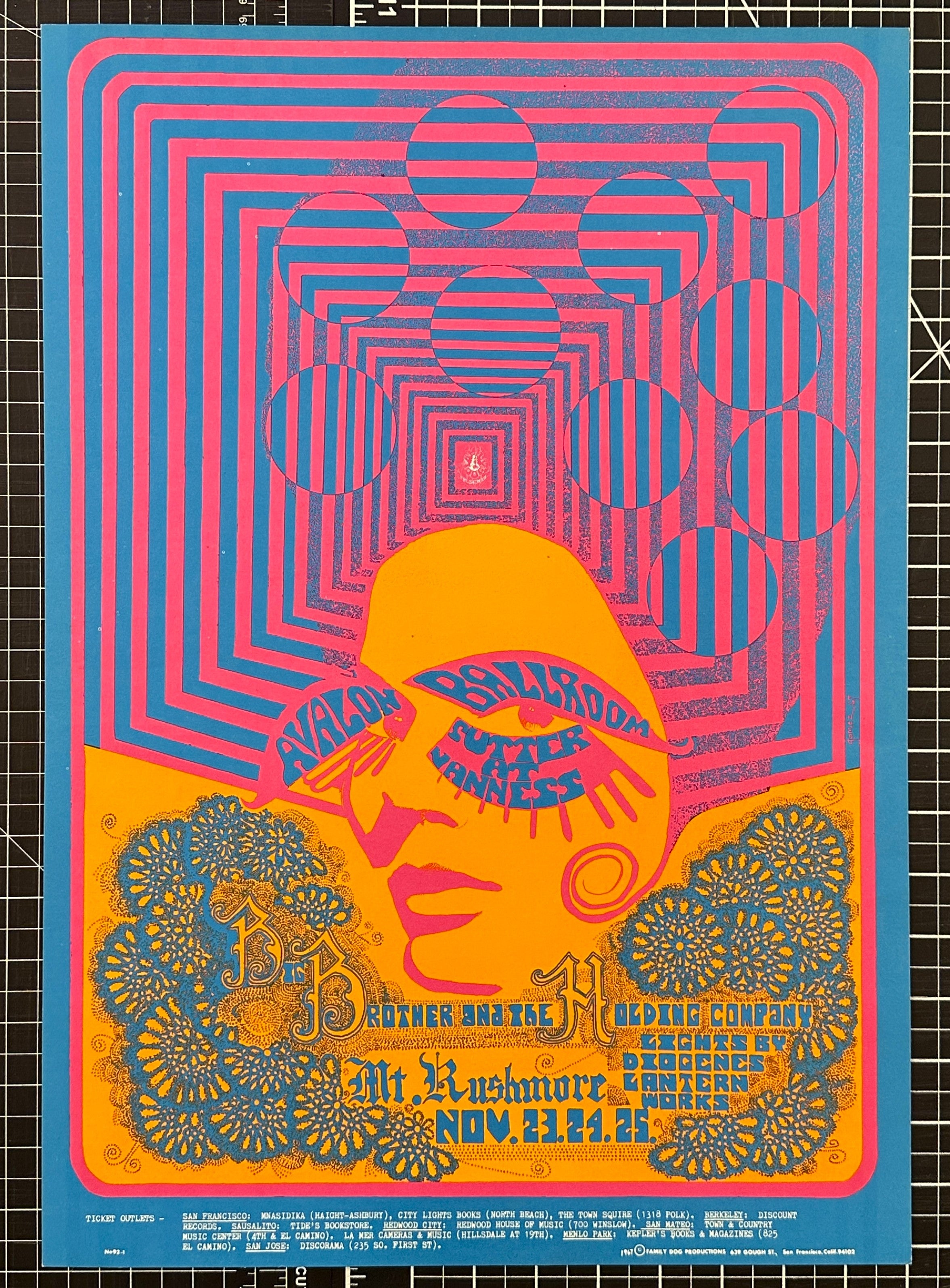 Big Brother & Holding Co. - FD-93, Original Concert Poster