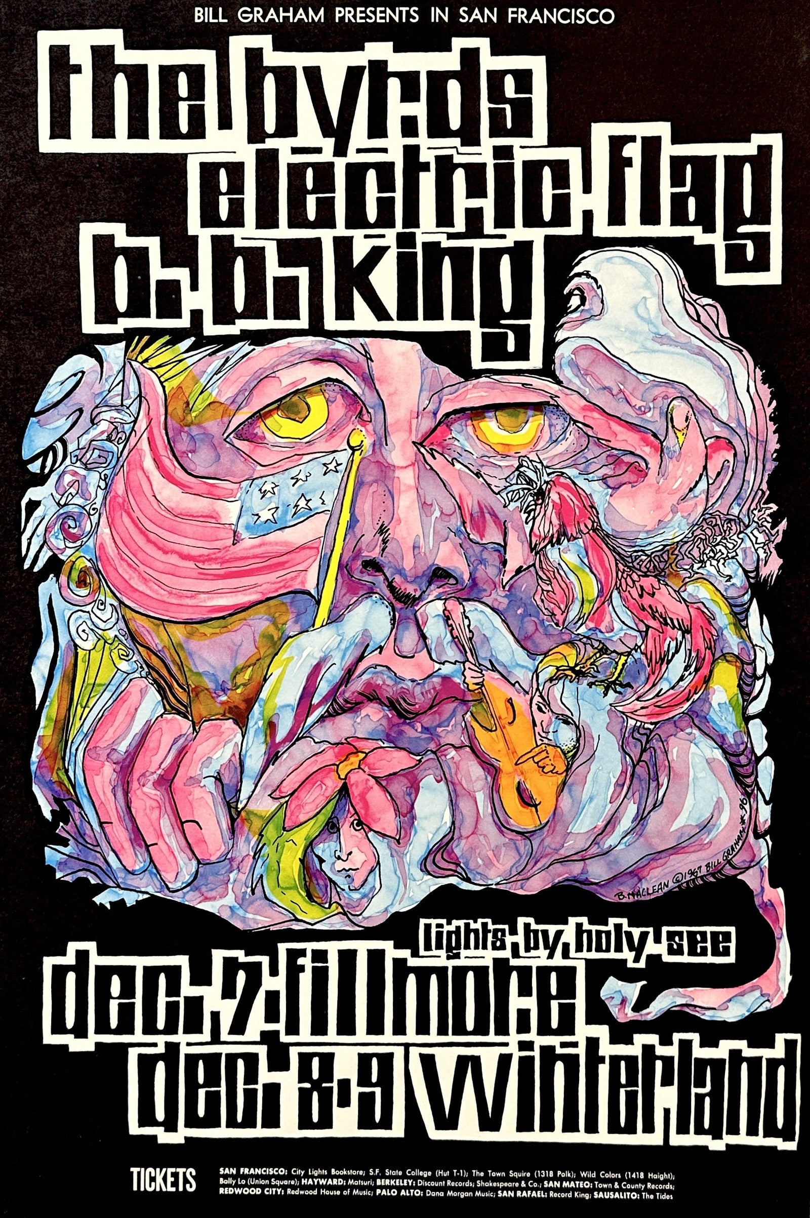 The Byrds, Electric Flag- BG-96 - Authentic Vintage Poster