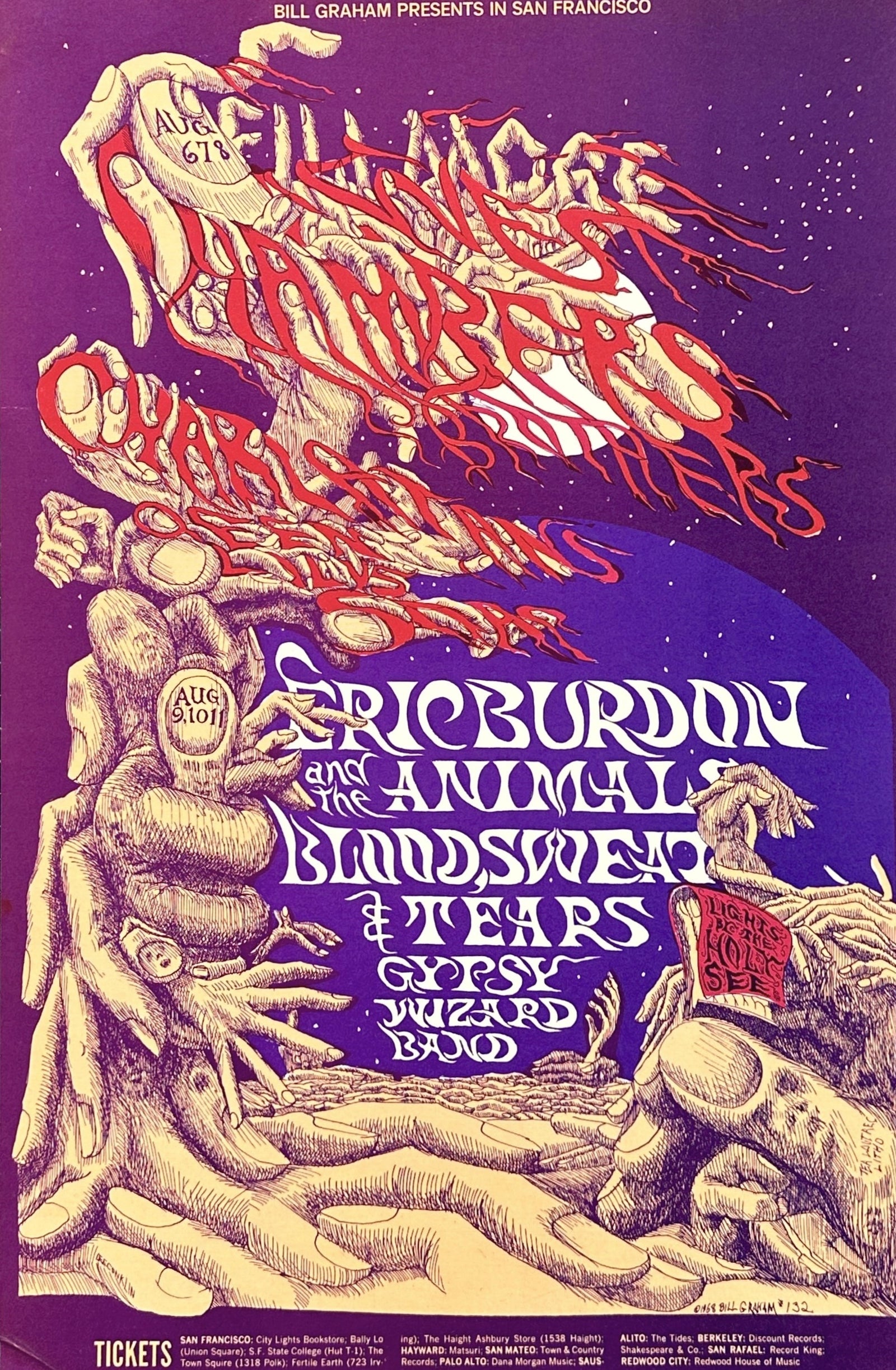 Eric Burdon, Chambers Brothers- BG-132 - Authentic Vintage Poster