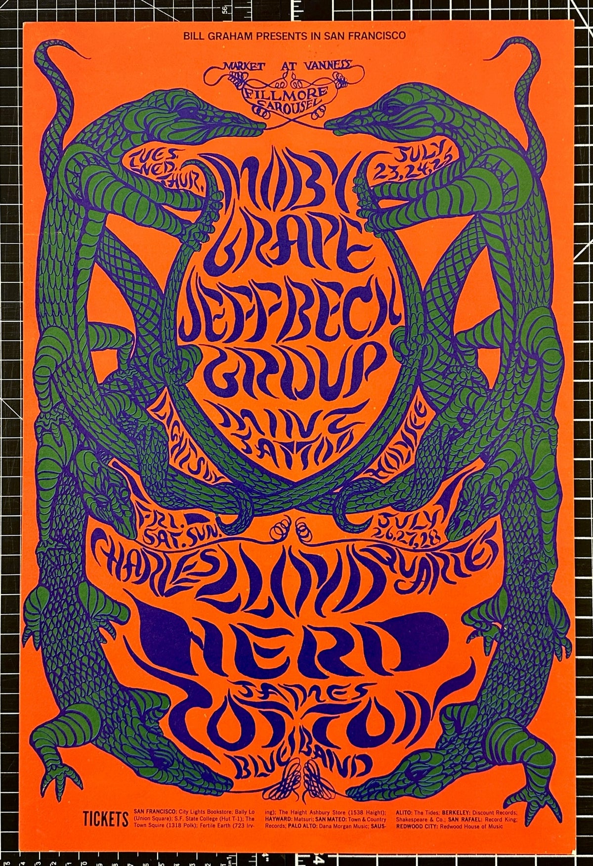 Moby Grape, Jeff Beck- BG-130 - Authentic Vintage Poster